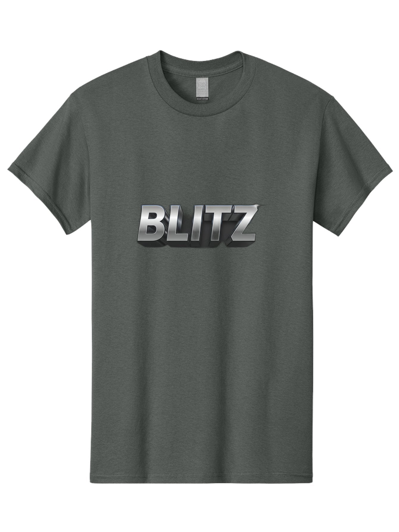 Blitz Men'S Graphic Tee, 100% Cotton, Comfortable Casual Summer Wear, Machine Washable, Silver Metallic Text, 3D Effect, High Energy, Bold Typography, Modern Design, Intense, Dynamic, Futuristic Style Baa168 11