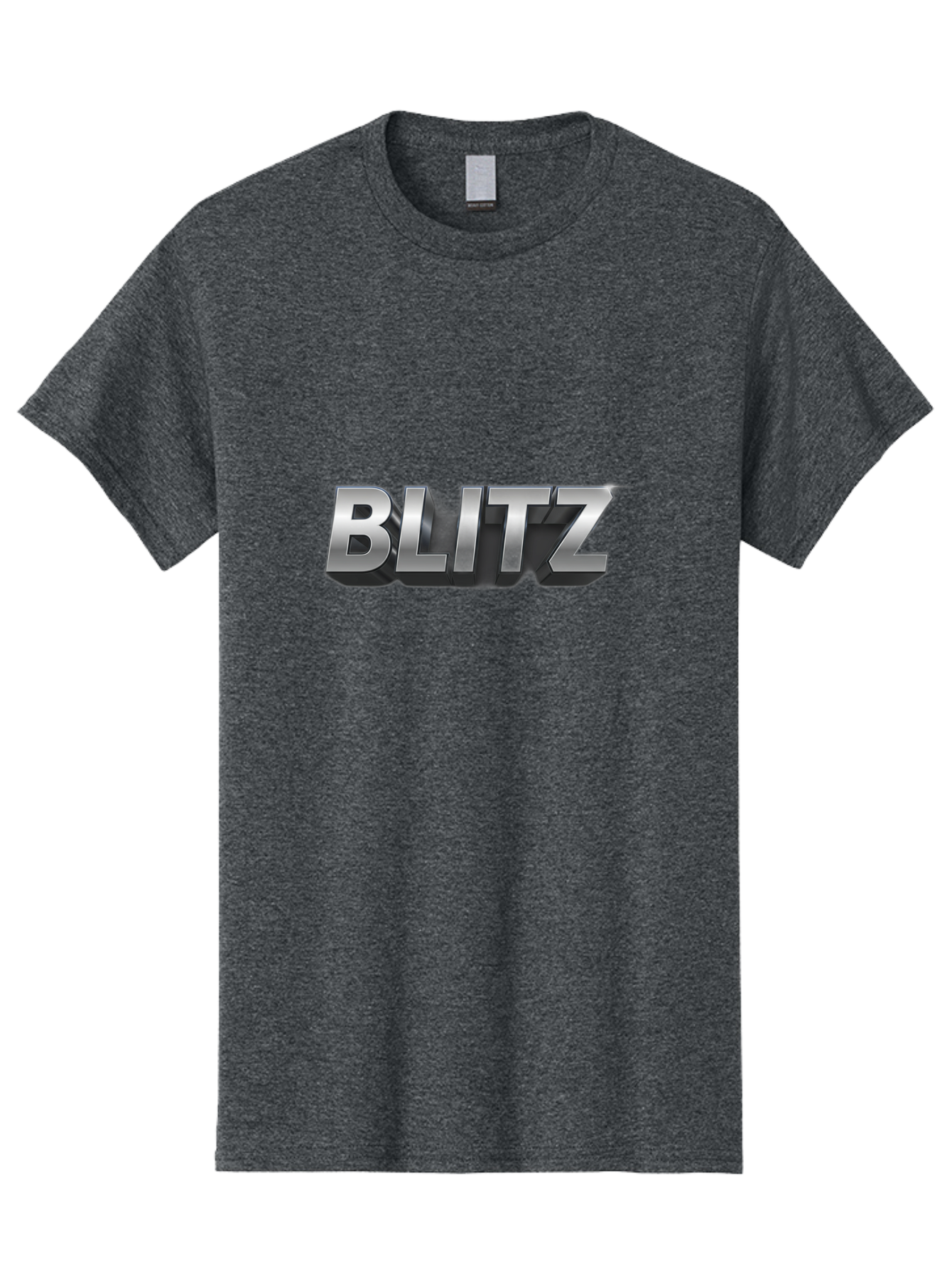 Blitz Men'S Graphic Tee, 100% Cotton, Comfortable Casual Summer Wear, Machine Washable, Silver Metallic Text, 3D Effect, High Energy, Bold Typography, Modern Design, Intense, Dynamic, Futuristic Style Baa168 5