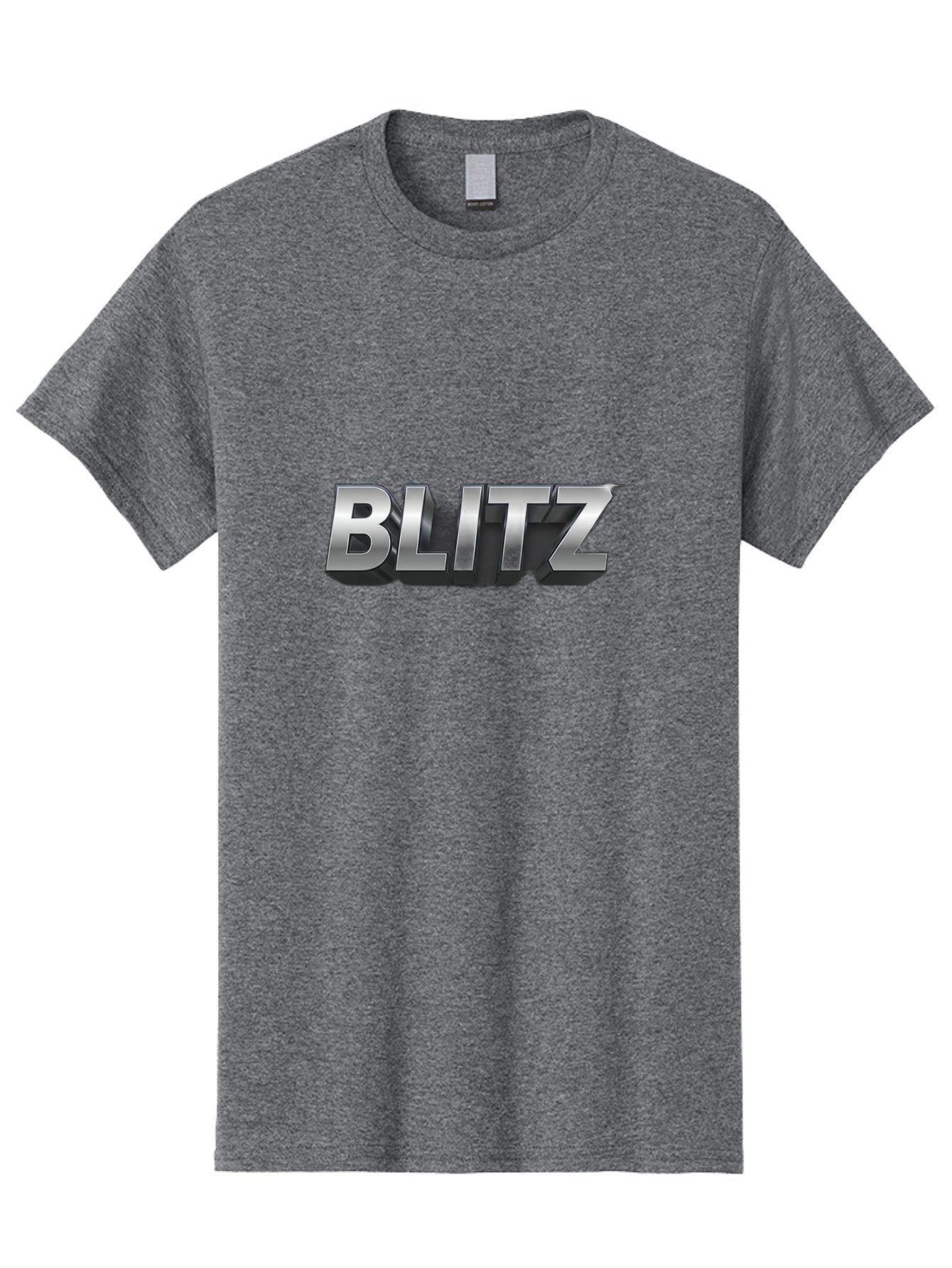 Blitz Men'S Graphic Tee, 100% Cotton, Comfortable Casual Summer Wear, Machine Washable, Silver Metallic Text, 3D Effect, High Energy, Bold Typography, Modern Design, Intense, Dynamic, Futuristic Style Baa168 9