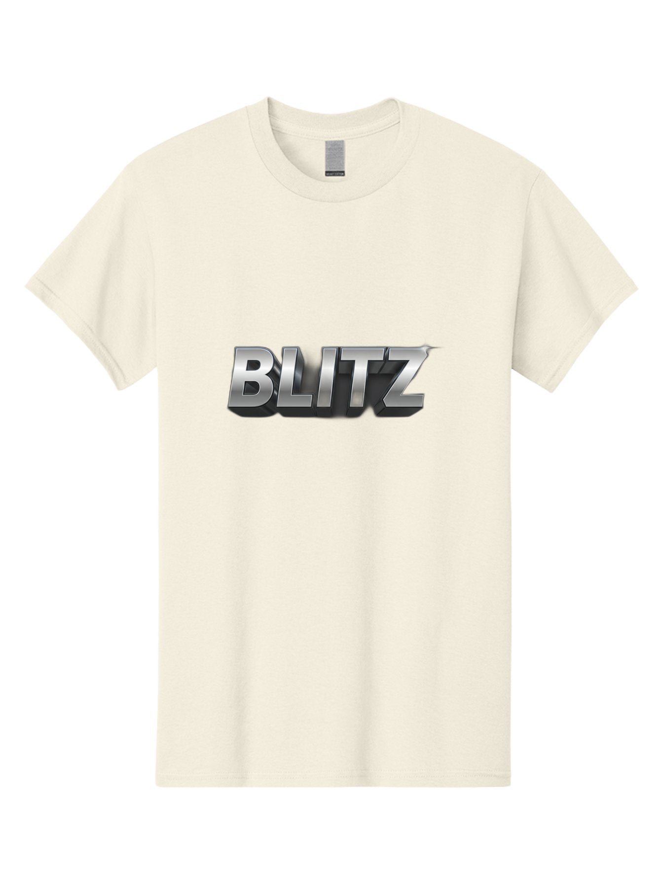Blitz Men'S Graphic Tee, 100% Cotton, Comfortable Casual Summer Wear, Machine Washable, Silver Metallic Text, 3D Effect, High Energy, Bold Typography, Modern Design, Intense, Dynamic, Futuristic Style Baa168 6