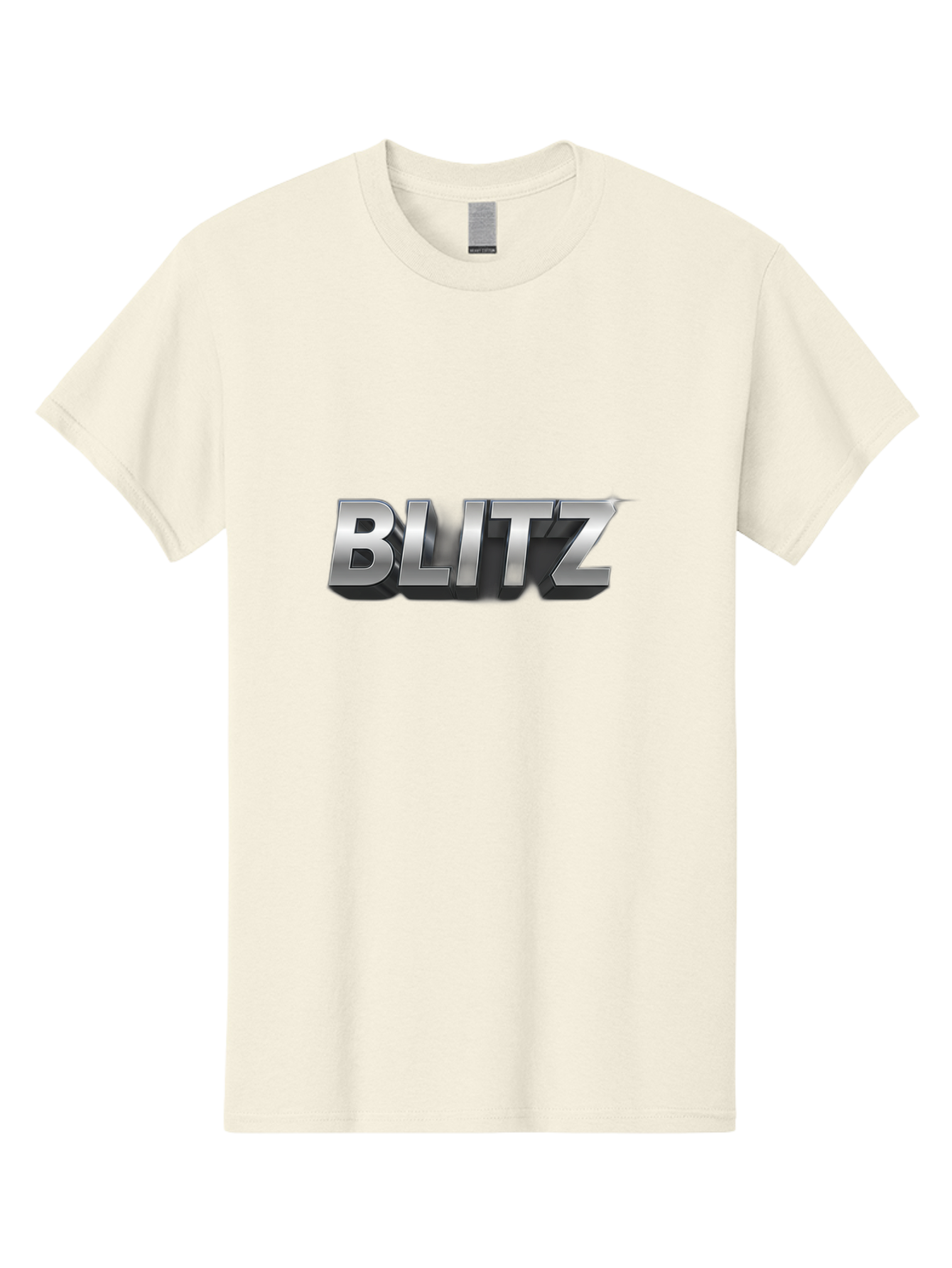 Blitz Men'S Graphic Tee, 100% Cotton, Comfortable Casual Summer Wear, Machine Washable, Silver Metallic Text, 3D Effect, High Energy, Bold Typography, Modern Design, Intense, Dynamic, Futuristic Style Baa168 13