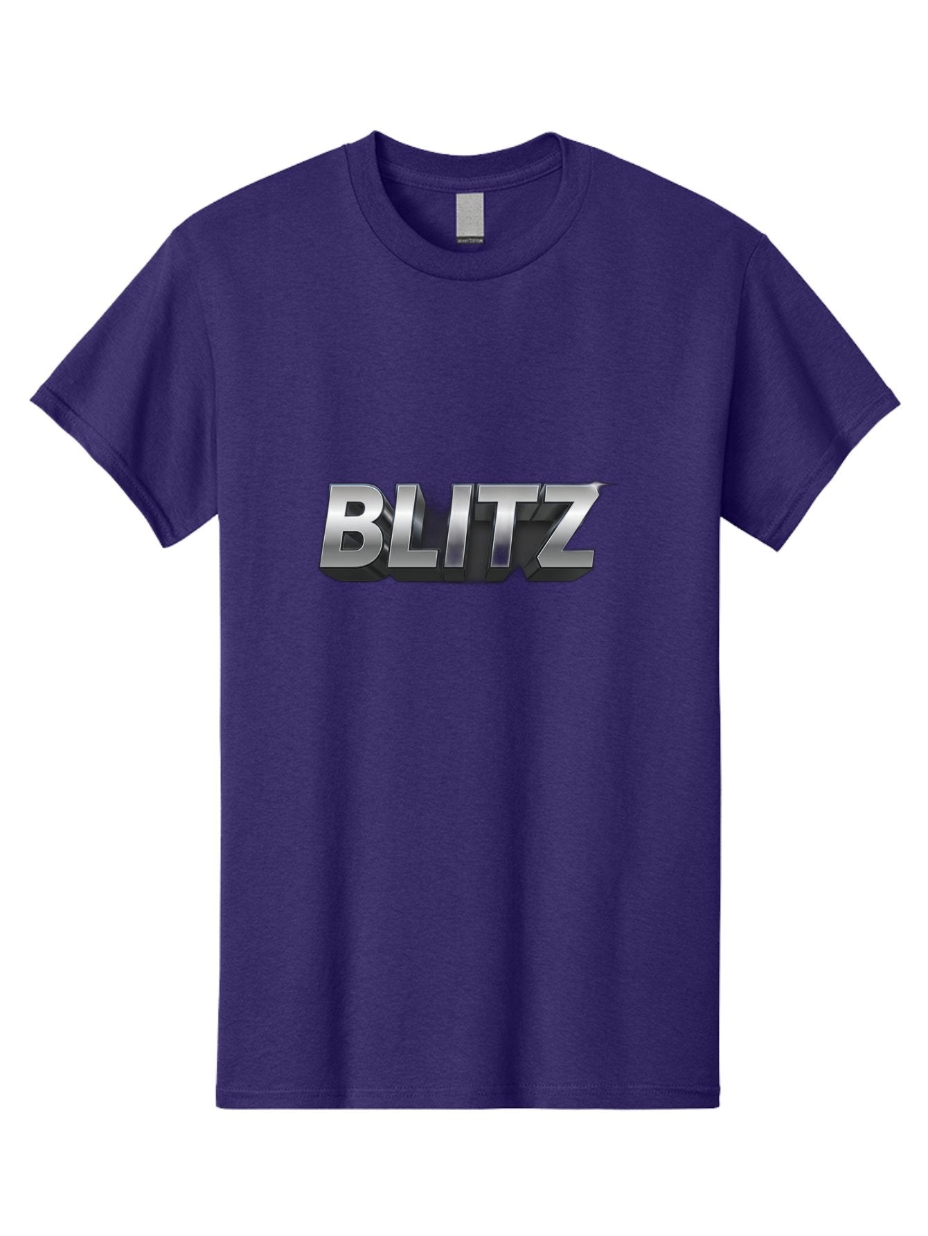 Blitz Men'S Graphic Tee, 100% Cotton, Comfortable Casual Summer Wear, Machine Washable, Silver Metallic Text, 3D Effect, High Energy, Bold Typography, Modern Design, Intense, Dynamic, Futuristic Style Baa168 8