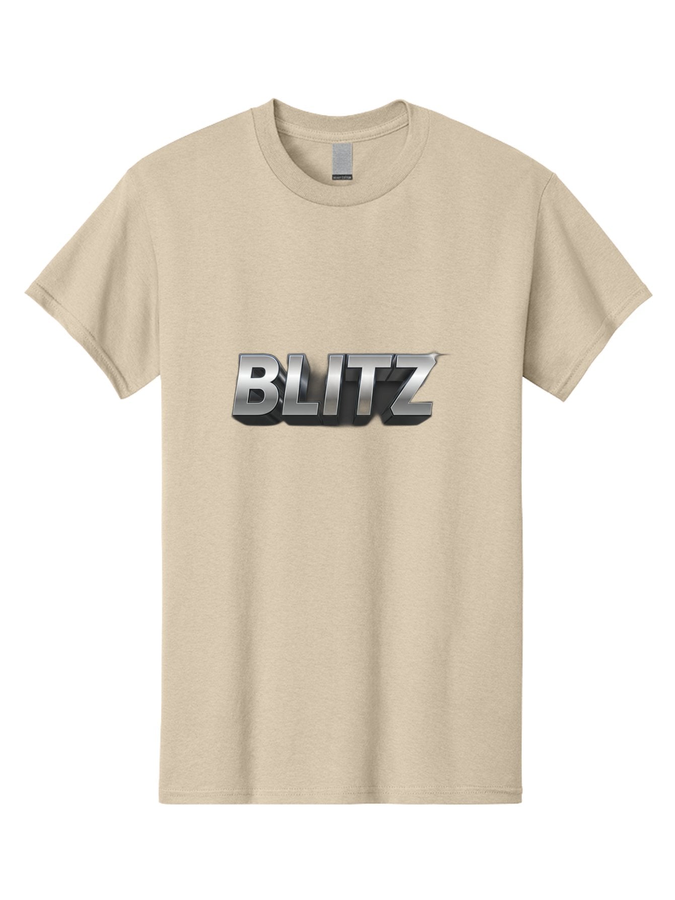 Blitz Men'S Graphic Tee, 100% Cotton, Comfortable Casual Summer Wear, Machine Washable, Silver Metallic Text, 3D Effect, High Energy, Bold Typography, Modern Design, Intense, Dynamic, Futuristic Style Baa168 5