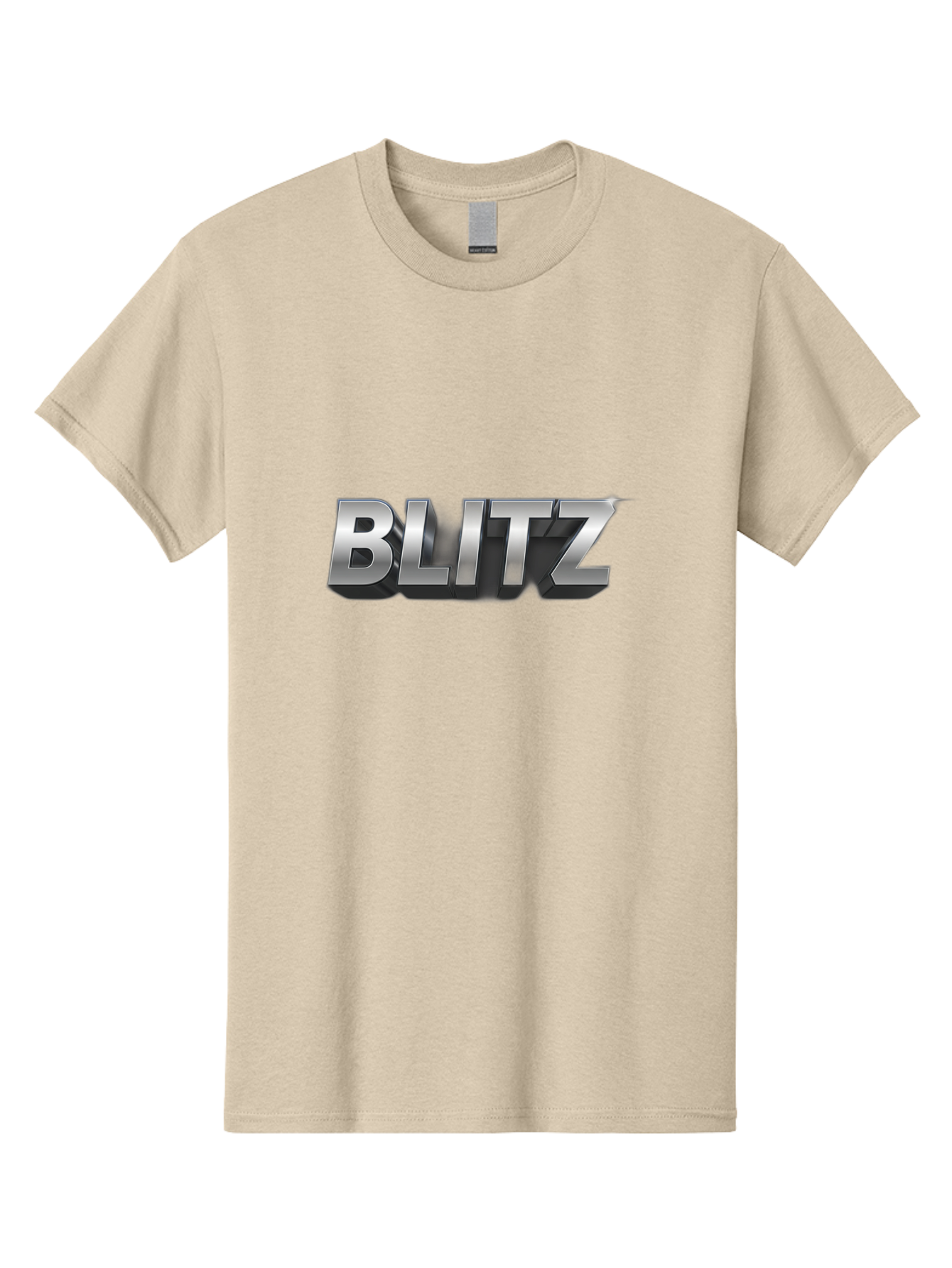 Blitz Men'S Graphic Tee, 100% Cotton, Comfortable Casual Summer Wear, Machine Washable, Silver Metallic Text, 3D Effect, High Energy, Bold Typography, Modern Design, Intense, Dynamic, Futuristic Style Baa168 15