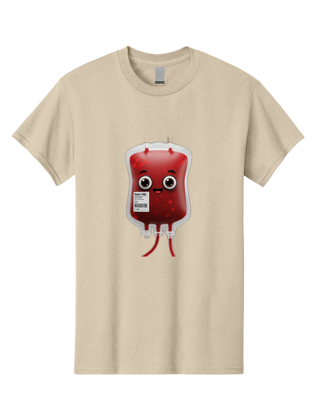 Blood-Bag Men'S Graphic Tee, 100% Cotton, Comfortable Casual Summer Wear, Machine Washable, Blood Bag With Face, Cartoon Character, Red Liquid, Medical Supply, Barcode Label, Iv Drip, Healthcare, Donation, Transfusion Baa169 14