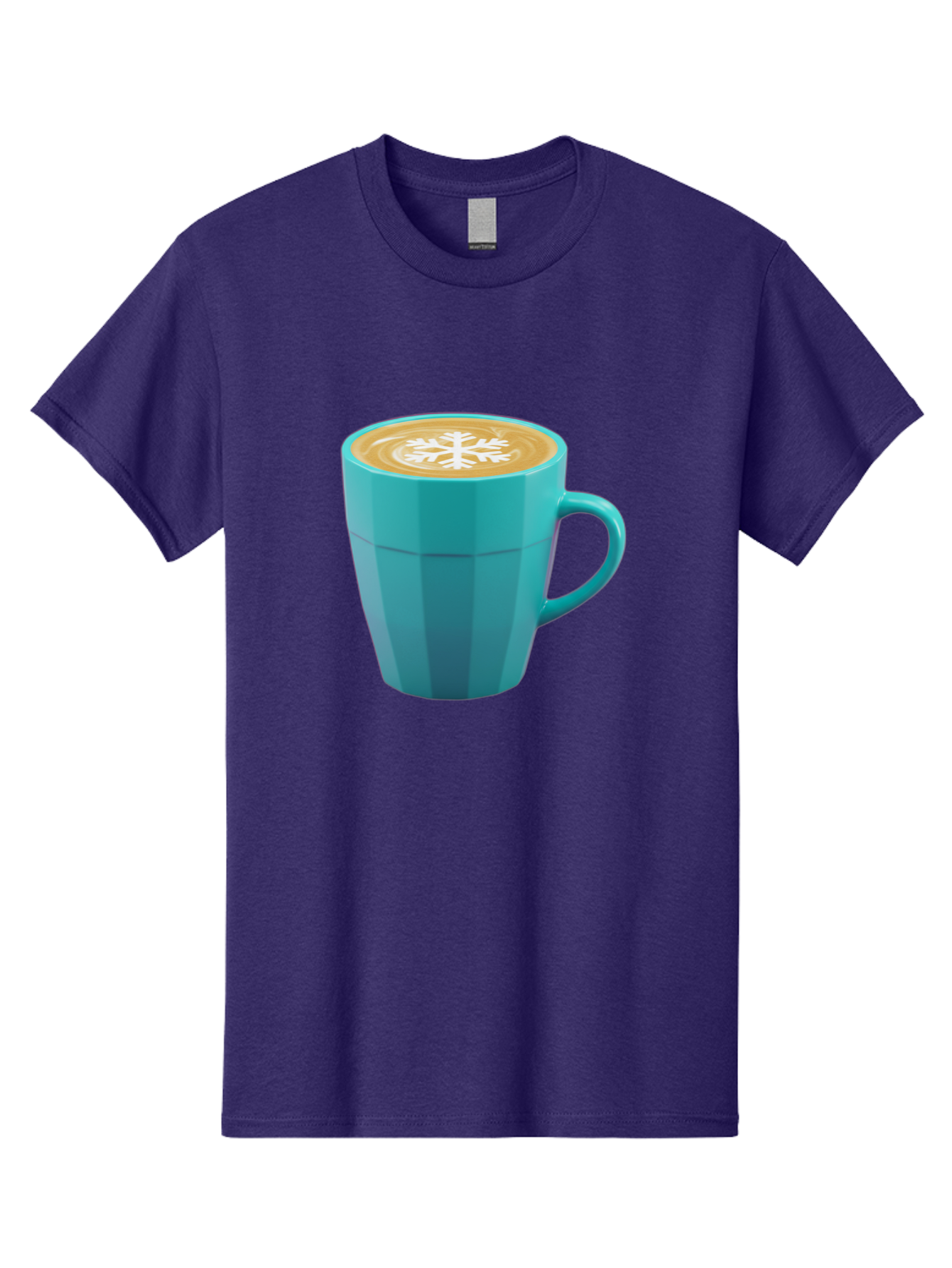 Blue-Coffee-Mug Men'S Graphic Tee, 100% Cotton, Comfortable Casual Summer Wear, Machine Washable, Coffee Cup, Blue Mug, Latte Art, Snowflake Design, Coffee Drink, Morning Coffee, Caffeine Boost, Beverage, Coffee Culture, Winter Theme Baa170 11