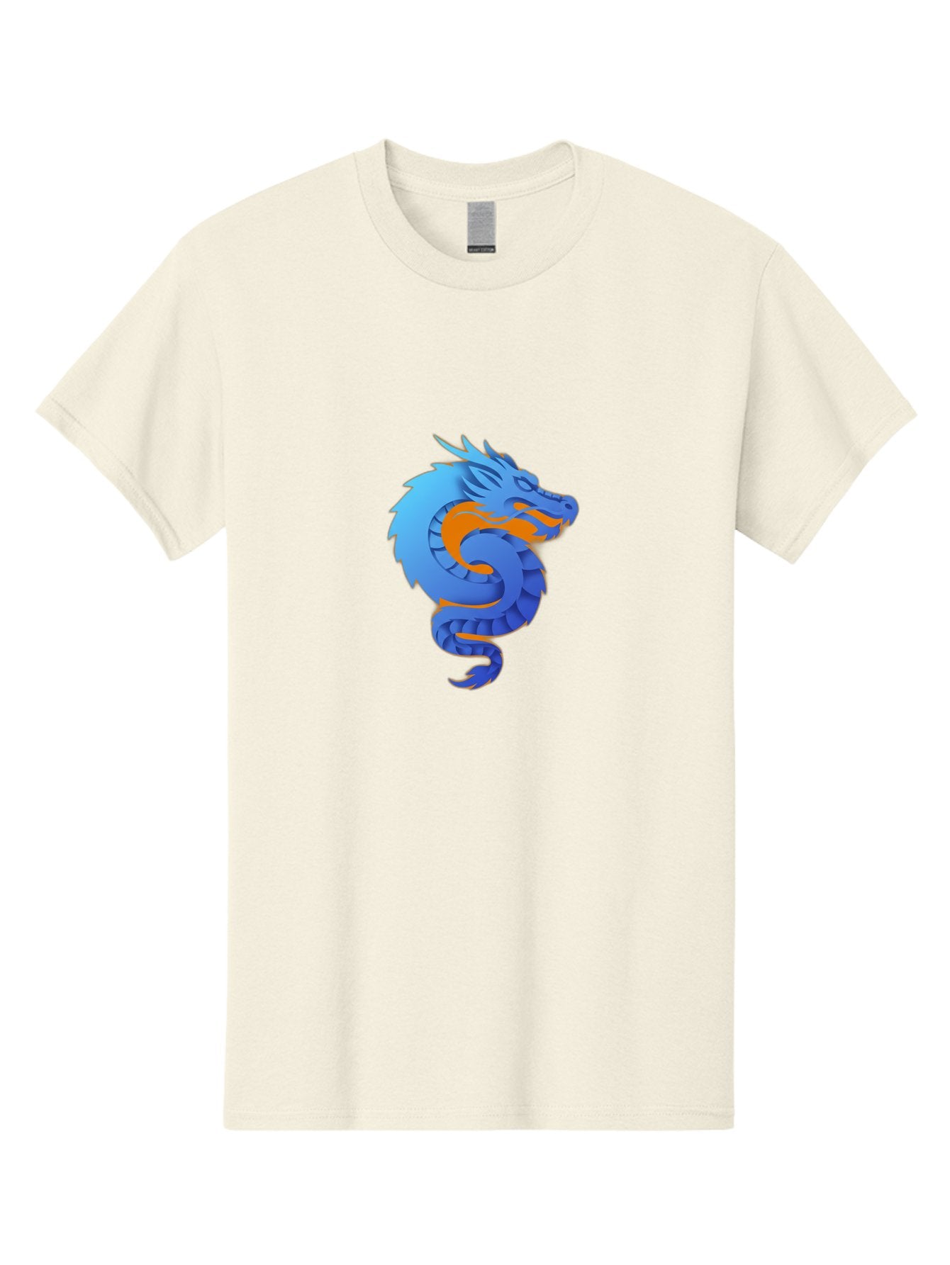 Blue-Dragon Men'S Graphic Tee, 100% Cotton, Comfortable Casual Summer Wear, Machine Washable, Blue Dragon, Orange Flames, Mythical Creature, Fantasy Art, Cartoon Illustration, Digital Graphics, Dragon Design, Logo Concept Baa173 10