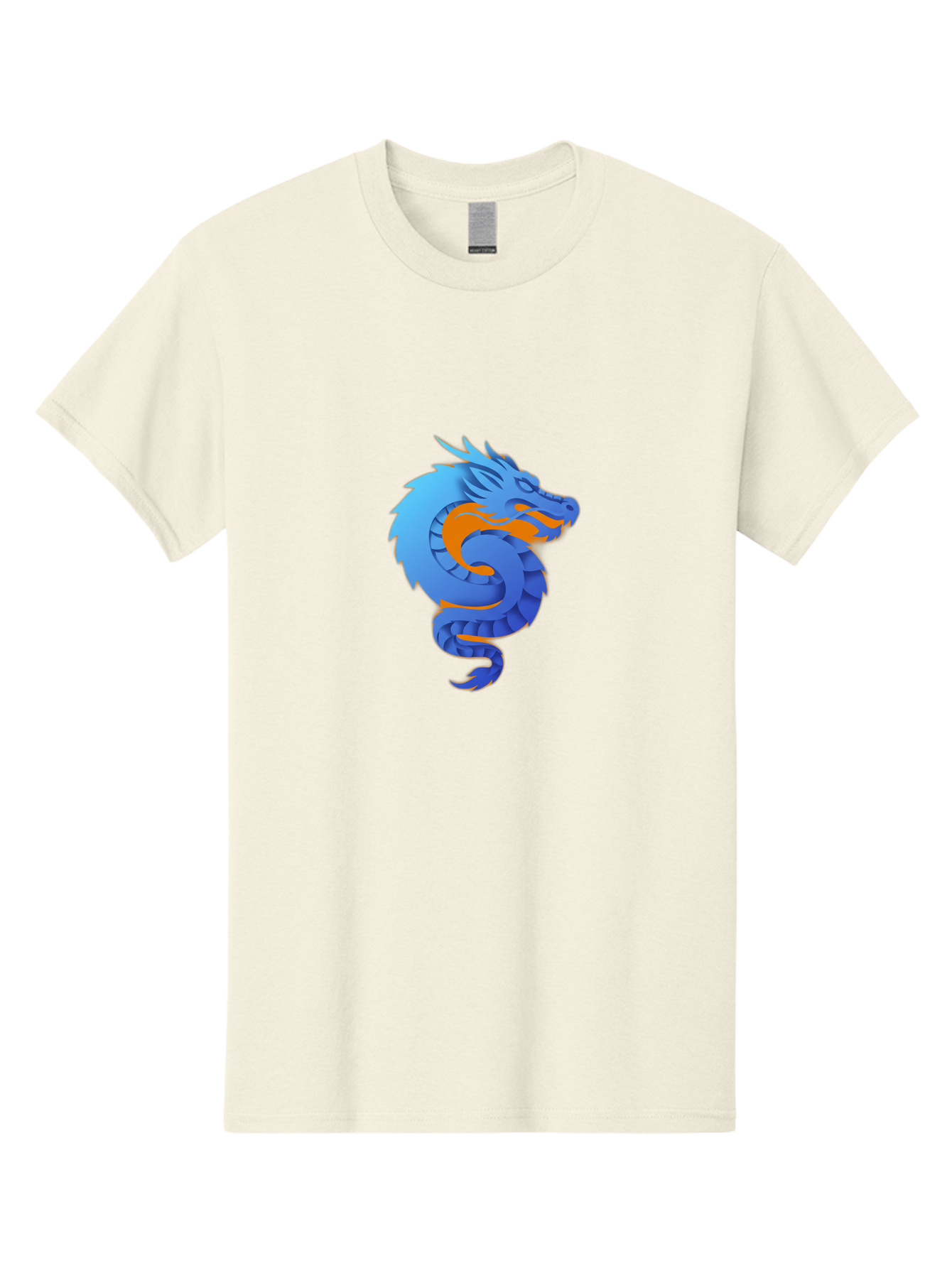Blue-Dragon Men'S Graphic Tee, 100% Cotton, Comfortable Casual Summer Wear, Machine Washable, Blue Dragon, Orange Flames, Mythical Creature, Fantasy Art, Cartoon Illustration, Digital Graphics, Dragon Design, Logo Concept Baa173 27