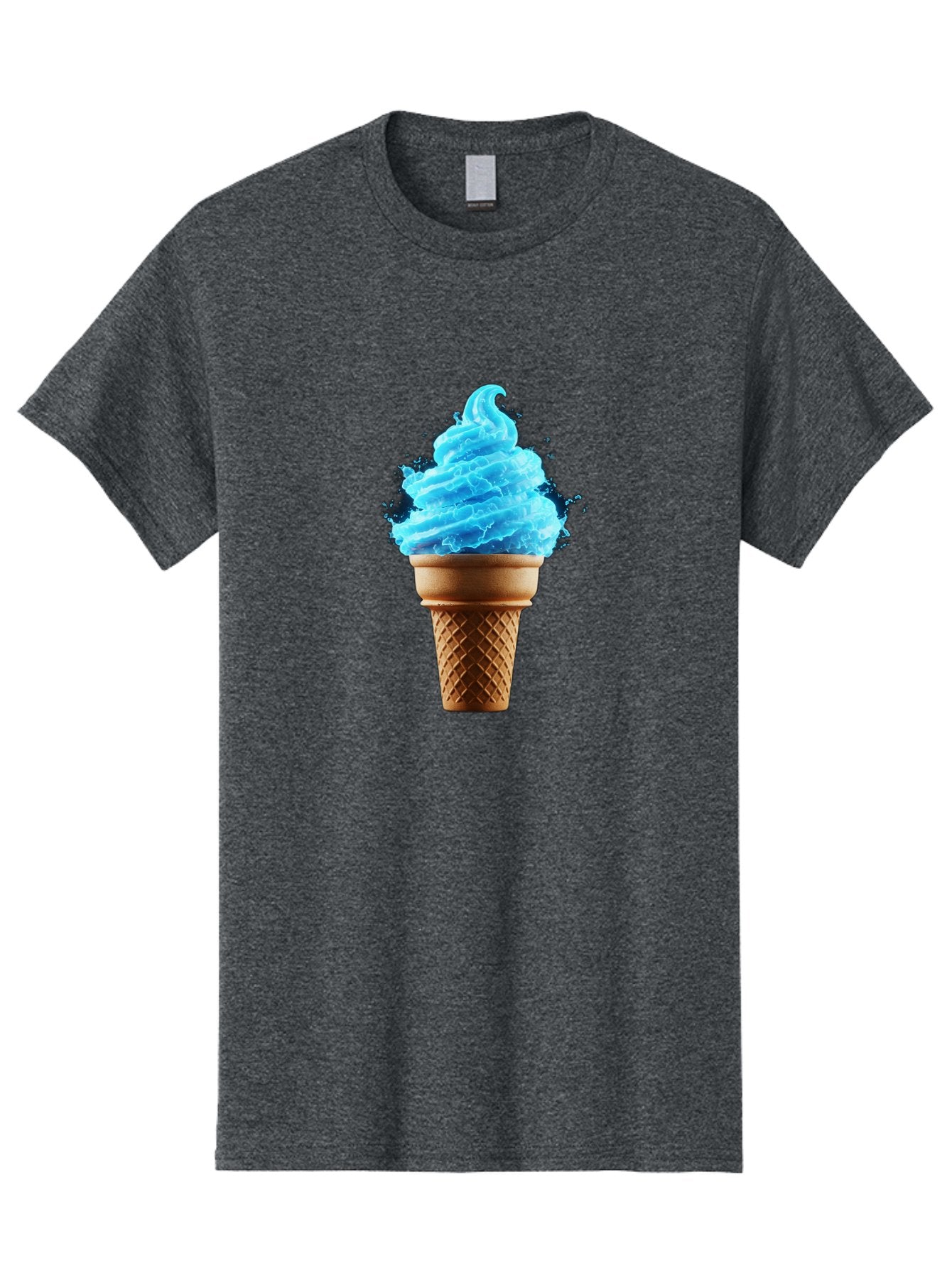 Blue-Ice-Cream-Cone Men'S Graphic Tee, 100% Cotton, Comfortable Casual Summer Wear, Machine Washable, Blue Ice Cream, Ice Cream Cone, Soft Serve, Sweet Treats, Summertime Fun, Cold Desserts, Ice Cream Lovers, Frozen Delights, Creamy Texture, Baa175 9