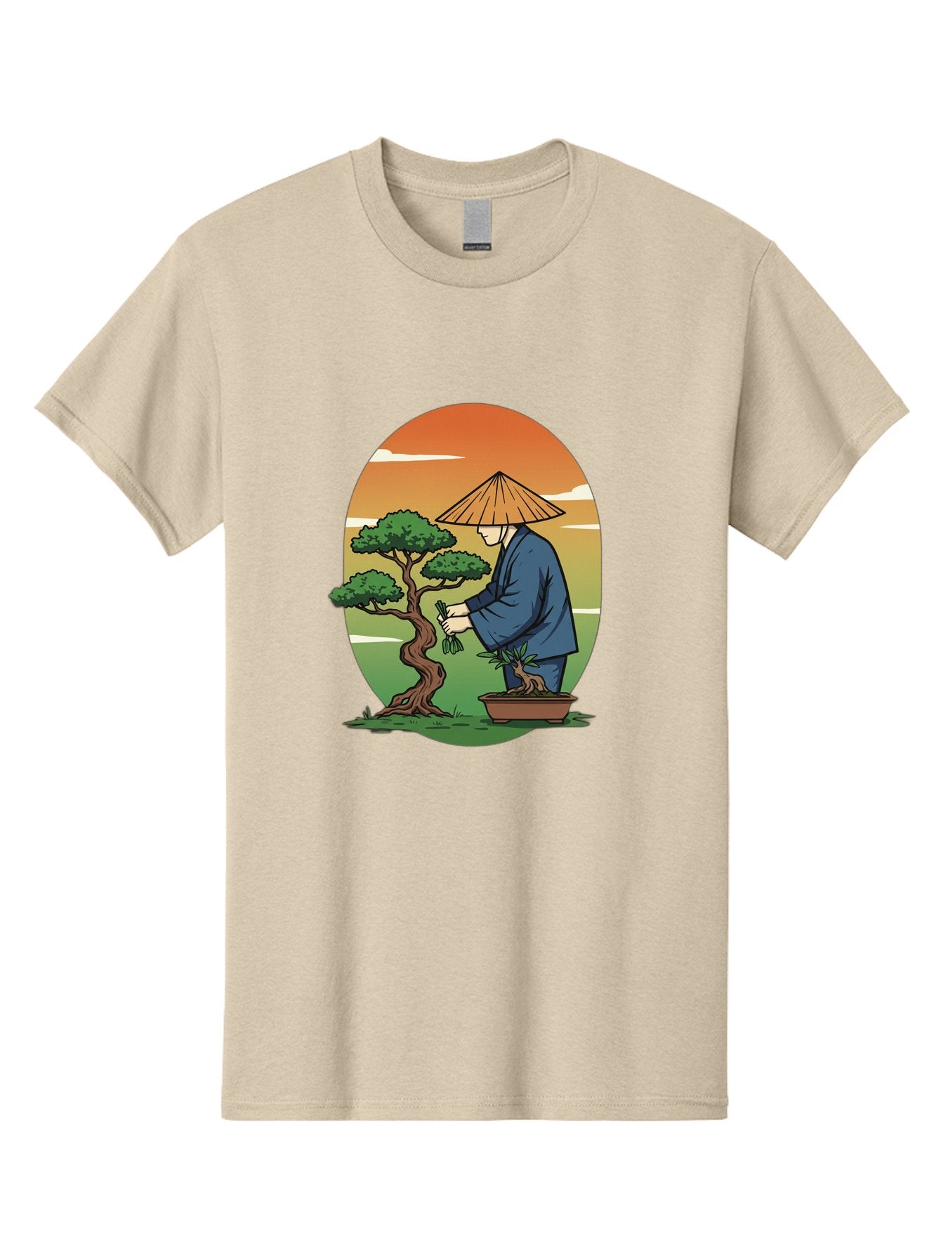Bonsai-Gardener Men'S Graphic Tee, 100% Cotton, Comfortable Casual Summer Wear, Machine Washable, Bonsai Tree, Gardener, Serene Landscape, Tranquil Atmosphere, Traditional Asian Attire, Japanese Culture, Gardening, Calm Environment, Baa179 10