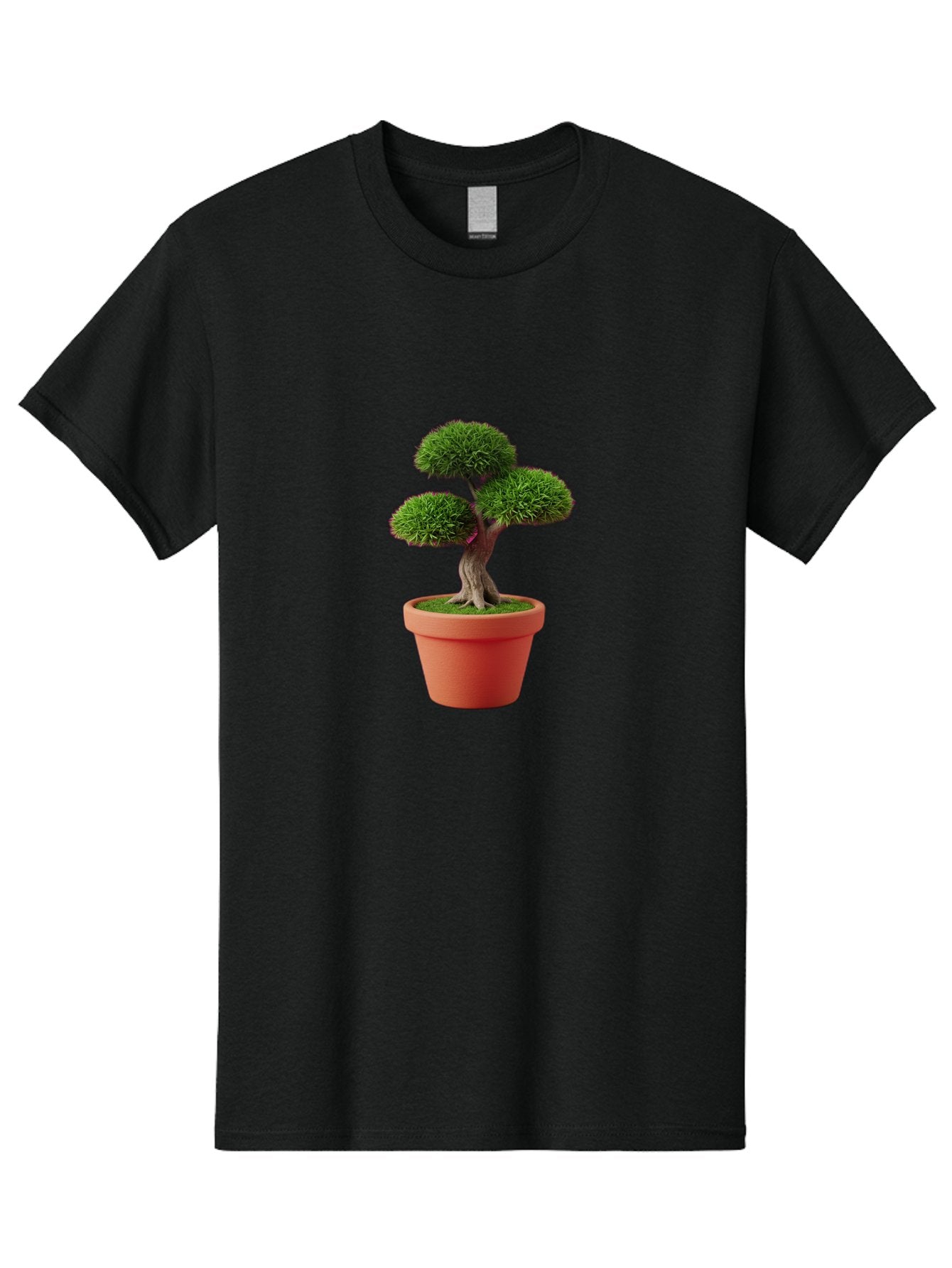 Bonsai-Tree Men'S Graphic Tee, 100% Cotton, Comfortable Casual Summer Wear, Machine Washable, Bonsai Tree, Potted Plant, Small Tree, Terracotta Pot, Twisted Trunk, Lush Foliage, Greenery, Decorative Plant, Indoor Gardening, Zen Garden, Baa180 10