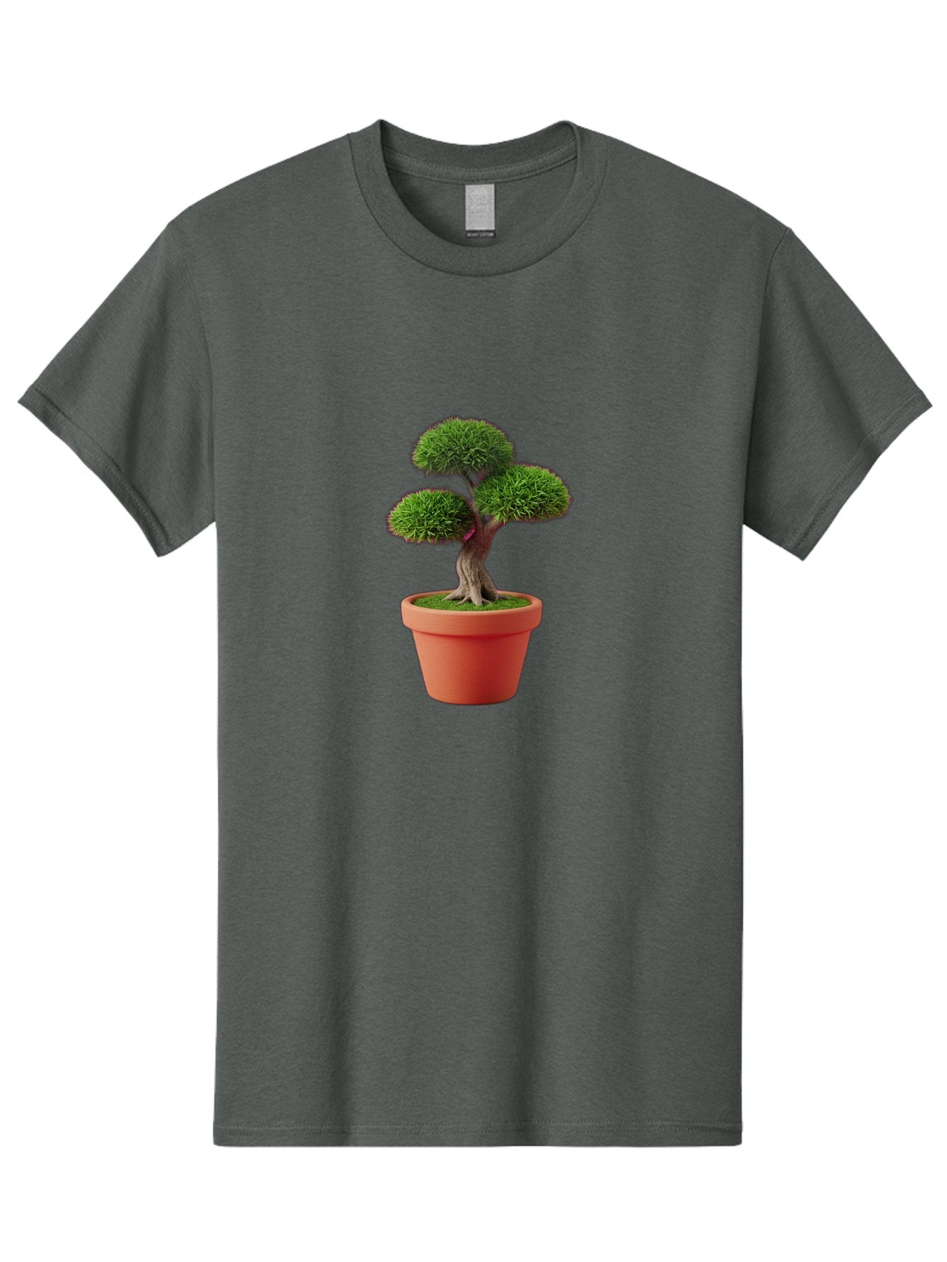 Bonsai-Tree Men'S Graphic Tee, 100% Cotton, Comfortable Casual Summer Wear, Machine Washable, Bonsai Tree, Potted Plant, Small Tree, Terracotta Pot, Twisted Trunk, Lush Foliage, Greenery, Decorative Plant, Indoor Gardening, Zen Garden, Baa180 7