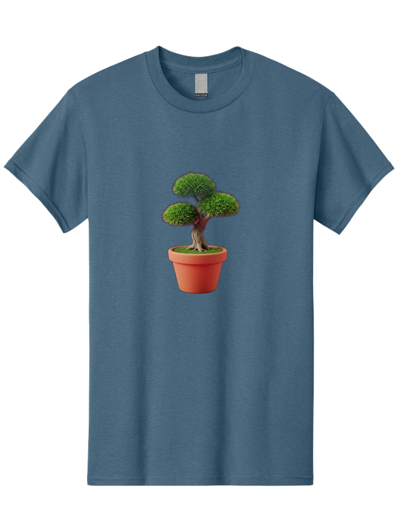 Bonsai-Tree Men'S Graphic Tee, 100% Cotton, Comfortable Casual Summer Wear, Machine Washable, Bonsai Tree, Potted Plant, Small Tree, Terracotta Pot, Twisted Trunk, Lush Foliage, Greenery, Decorative Plant, Indoor Gardening, Zen Garden, Baa180 5