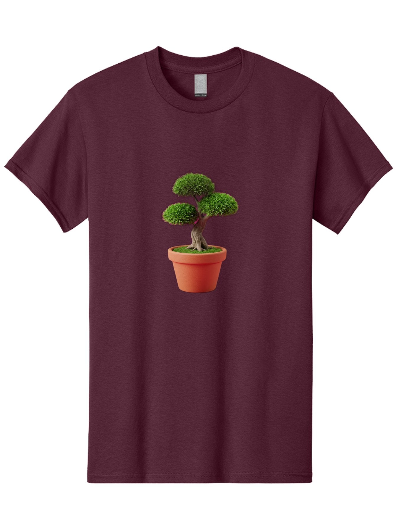 Bonsai-Tree Men'S Graphic Tee, 100% Cotton, Comfortable Casual Summer Wear, Machine Washable, Bonsai Tree, Potted Plant, Small Tree, Terracotta Pot, Twisted Trunk, Lush Foliage, Greenery, Decorative Plant, Indoor Gardening, Zen Garden, Baa180 11