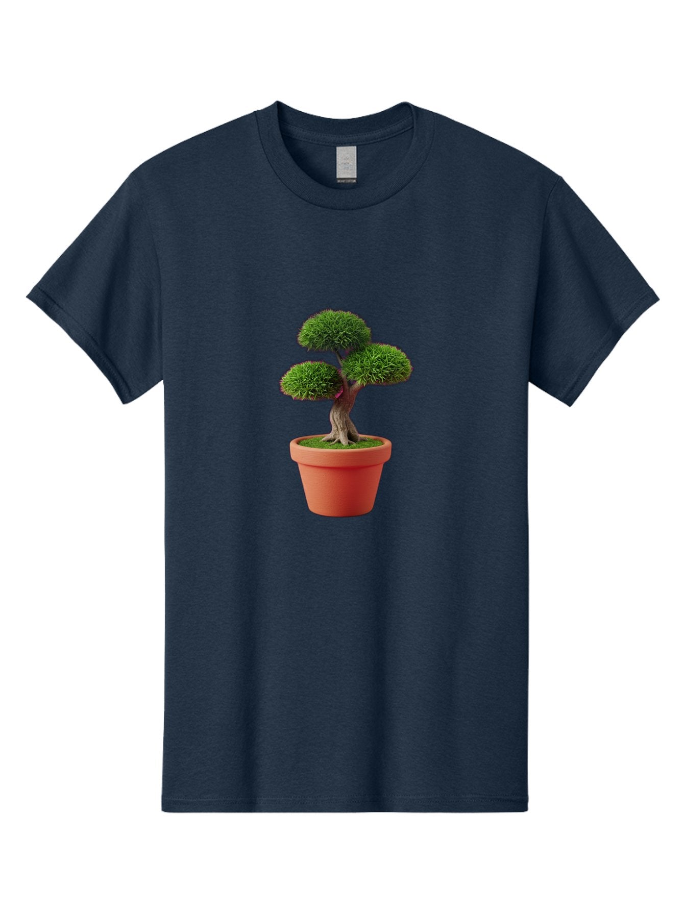 Bonsai-Tree Men'S Graphic Tee, 100% Cotton, Comfortable Casual Summer Wear, Machine Washable, Bonsai Tree, Potted Plant, Small Tree, Terracotta Pot, Twisted Trunk, Lush Foliage, Greenery, Decorative Plant, Indoor Gardening, Zen Garden, Baa180 13