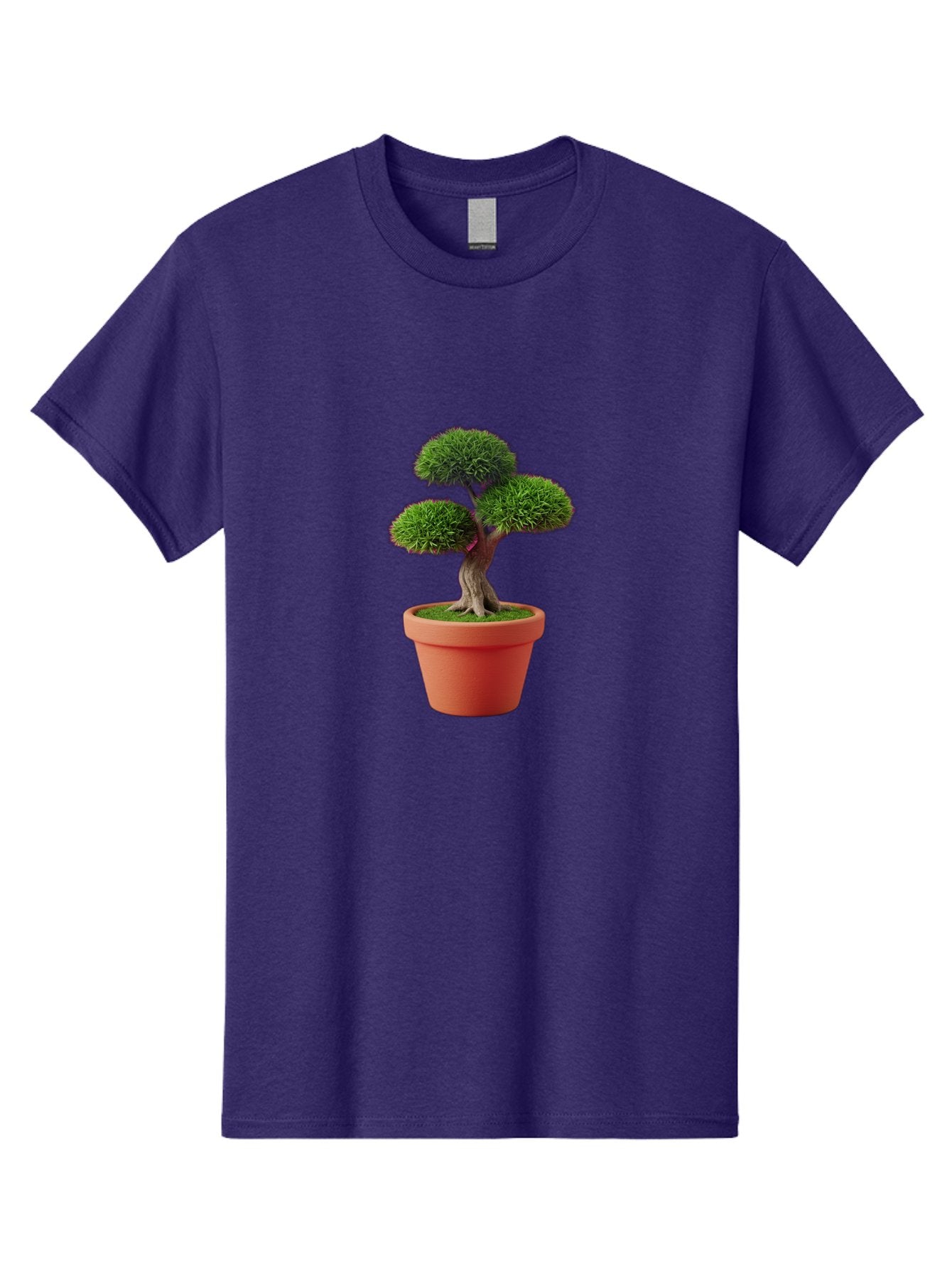 Bonsai-Tree Men'S Graphic Tee, 100% Cotton, Comfortable Casual Summer Wear, Machine Washable, Bonsai Tree, Potted Plant, Small Tree, Terracotta Pot, Twisted Trunk, Lush Foliage, Greenery, Decorative Plant, Indoor Gardening, Zen Garden, Baa180 9