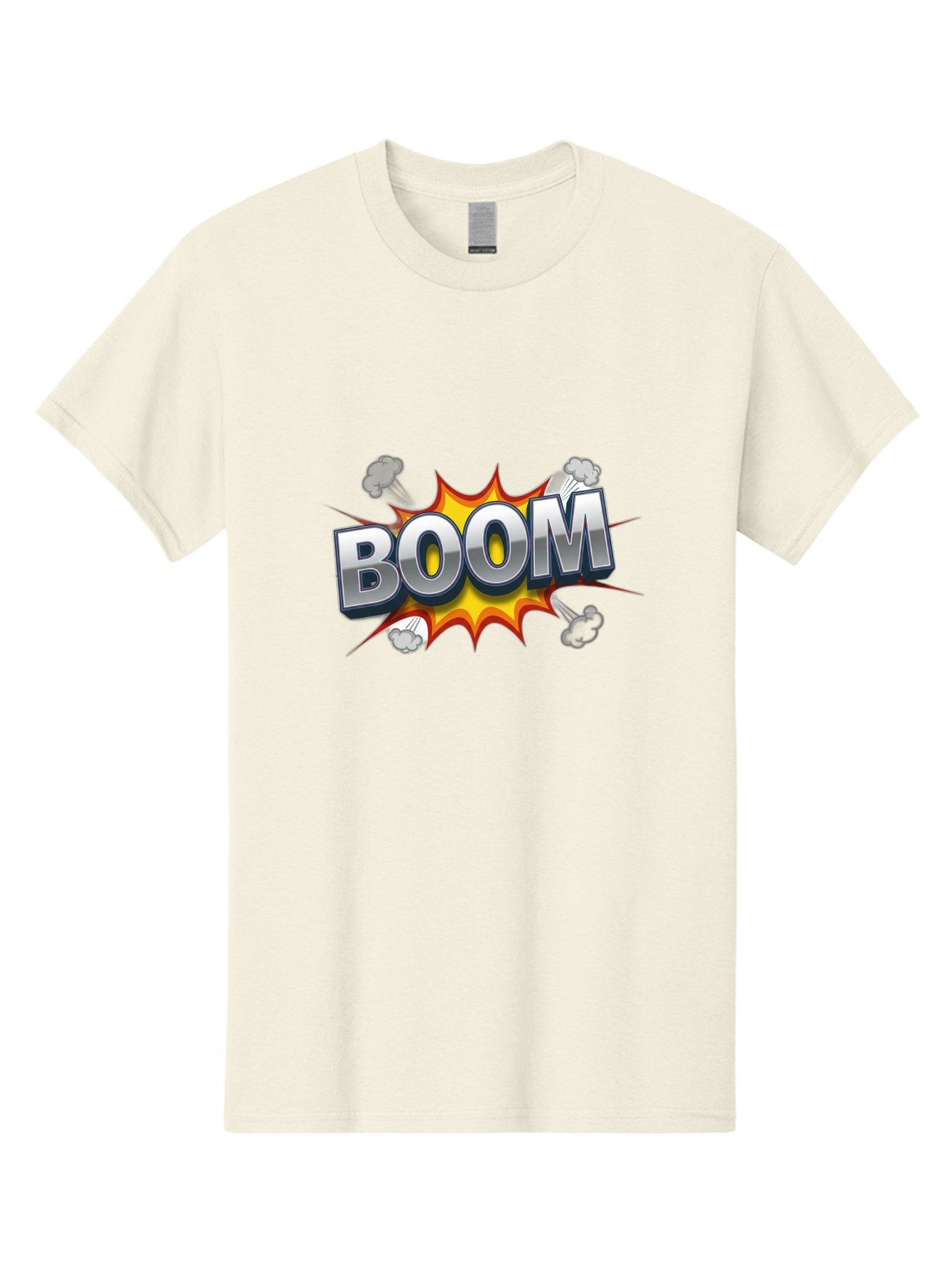 Boom-Comic-Explosion Men'S Graphic Tee, 100% Cotton, Comfortable Casual Summer Wear, Machine Washable, Comic Book Explosion, Boom Text, Cartoon Effect, Explosive Energy, Dynamic Action, Vibrant Colors, Energetic Impact, Comic Style, Baa181 4