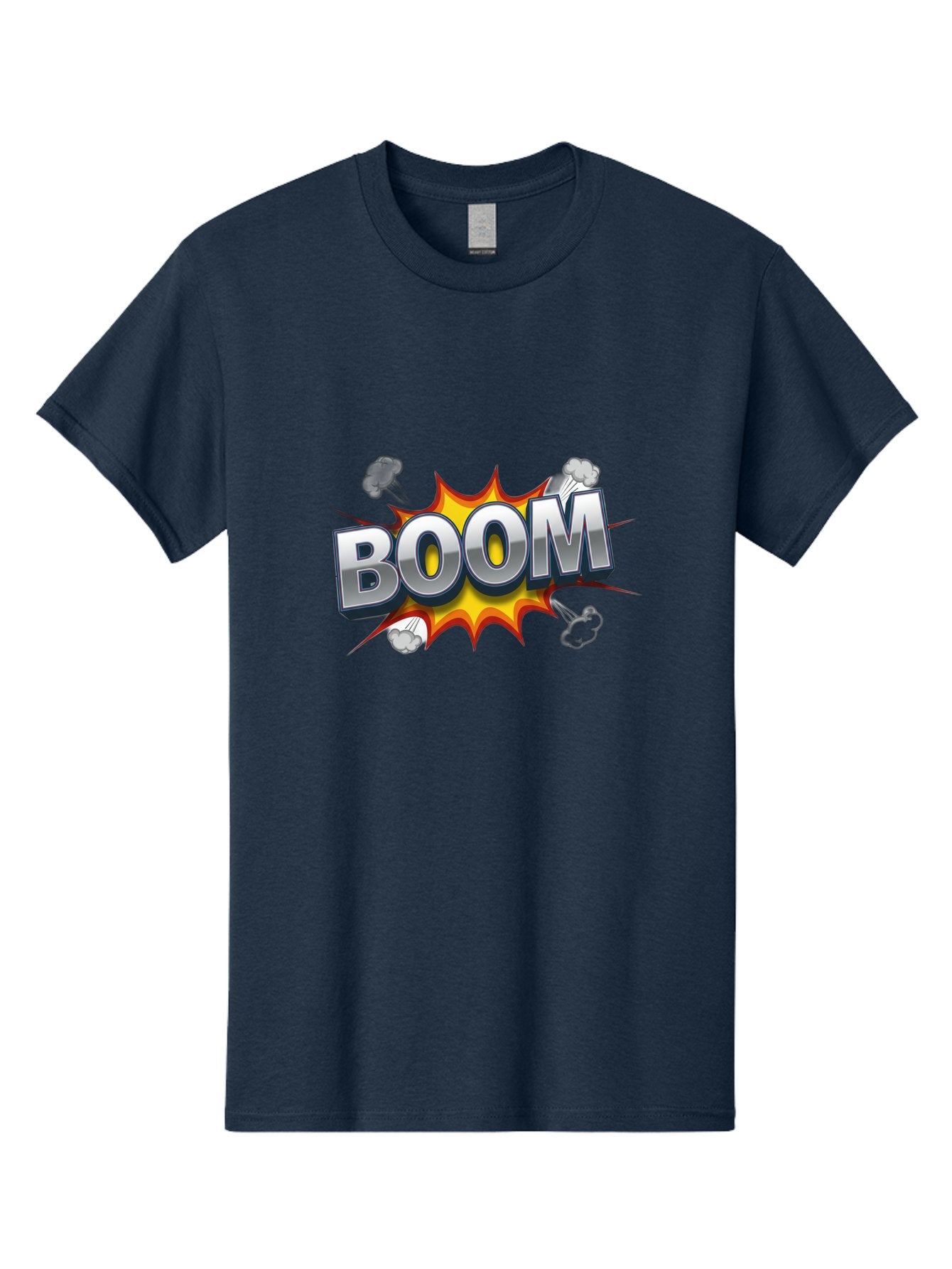 Boom-Comic-Explosion Men'S Graphic Tee, 100% Cotton, Comfortable Casual Summer Wear, Machine Washable, Comic Book Explosion, Boom Text, Cartoon Effect, Explosive Energy, Dynamic Action, Vibrant Colors, Energetic Impact, Comic Style, Baa181 11