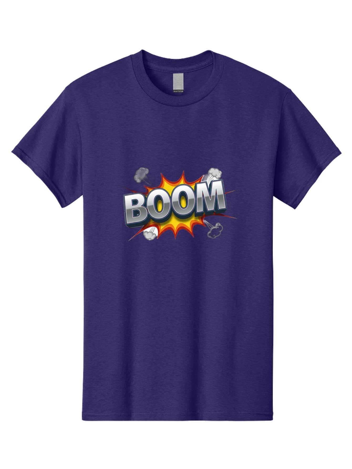 Boom-Comic-Explosion Men'S Graphic Tee, 100% Cotton, Comfortable Casual Summer Wear, Machine Washable, Comic Book Explosion, Boom Text, Cartoon Effect, Explosive Energy, Dynamic Action, Vibrant Colors, Energetic Impact, Comic Style, Baa181 7