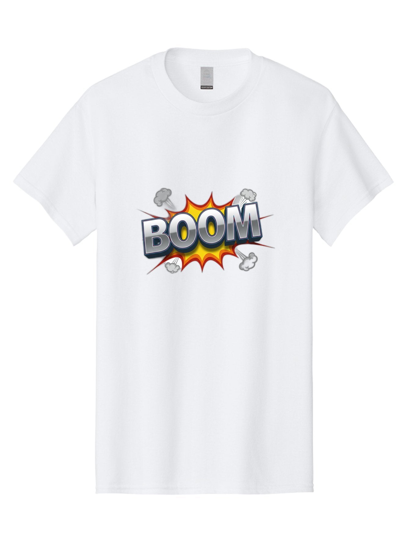 Boom-Comic-Explosion Men'S Graphic Tee, 100% Cotton, Comfortable Casual Summer Wear, Machine Washable, Comic Book Explosion, Boom Text, Cartoon Effect, Explosive Energy, Dynamic Action, Vibrant Colors, Energetic Impact, Comic Style, Baa181 12