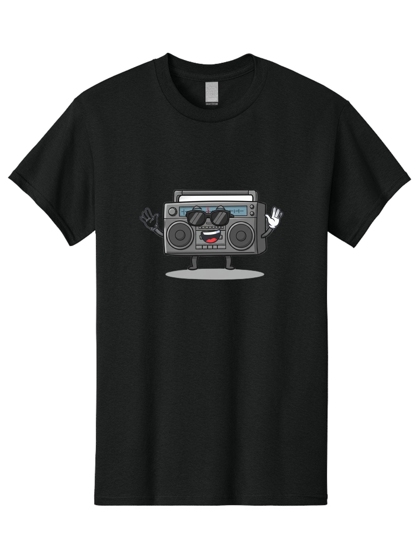 Boombox-1 Men'S Graphic Tee, 100% Cotton, Comfortable Casual Summer Wear, Machine Washable, Cartoon Boombox, Retro Boombox, Cool Boombox, Sunglasses, Friendly Character, Playful Vibe, Music Lover, Fun Character, Vintage Boombox, Baa182 13