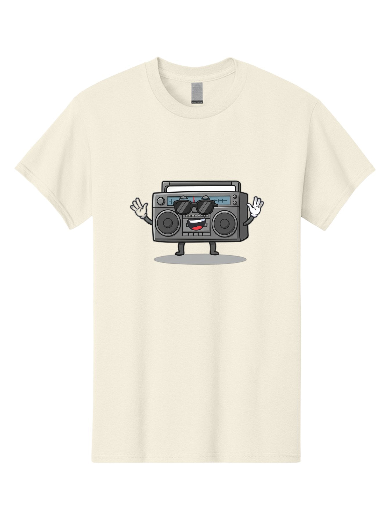 Boombox-1 Men'S Graphic Tee, 100% Cotton, Comfortable Casual Summer Wear, Machine Washable, Cartoon Boombox, Retro Boombox, Cool Boombox, Sunglasses, Friendly Character, Playful Vibe, Music Lover, Fun Character, Vintage Boombox, Baa182 4