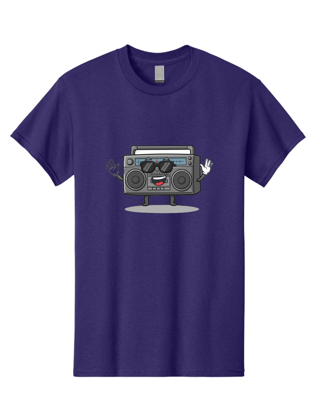 Boombox-1 Men'S Graphic Tee, 100% Cotton, Comfortable Casual Summer Wear, Machine Washable, Cartoon Boombox, Retro Boombox, Cool Boombox, Sunglasses, Friendly Character, Playful Vibe, Music Lover, Fun Character, Vintage Boombox, Baa182 6