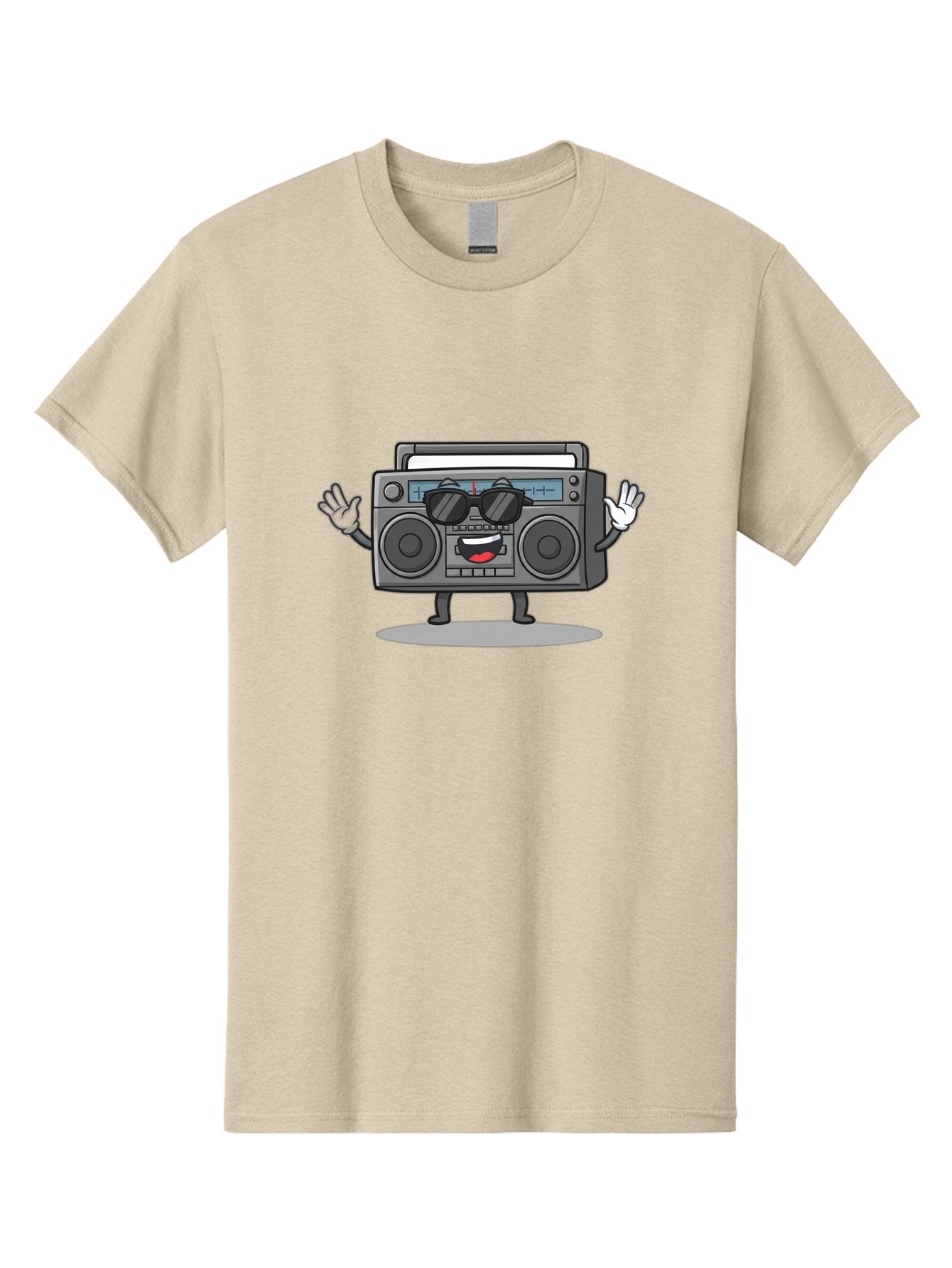 Boombox-1 Men'S Graphic Tee, 100% Cotton, Comfortable Casual Summer Wear, Machine Washable, Cartoon Boombox, Retro Boombox, Cool Boombox, Sunglasses, Friendly Character, Playful Vibe, Music Lover, Fun Character, Vintage Boombox, Baa182 8