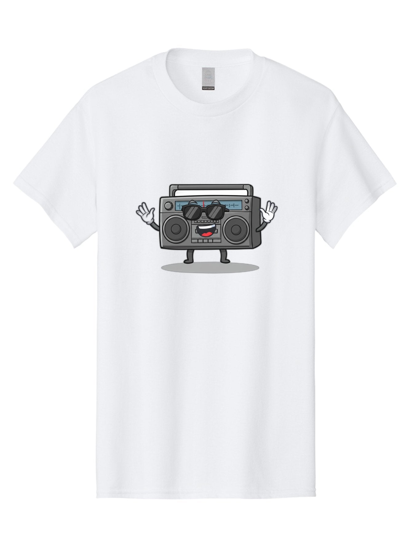 Boombox-1 Men'S Graphic Tee, 100% Cotton, Comfortable Casual Summer Wear, Machine Washable, Cartoon Boombox, Retro Boombox, Cool Boombox, Sunglasses, Friendly Character, Playful Vibe, Music Lover, Fun Character, Vintage Boombox, Baa182 7