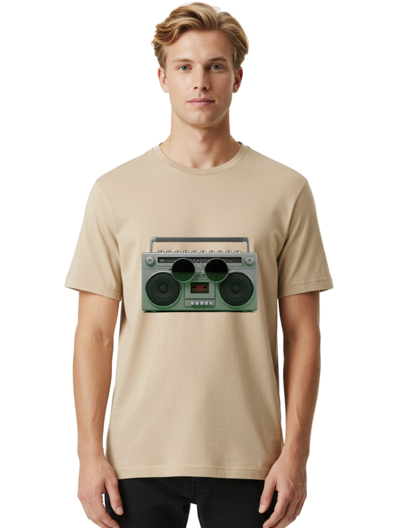 Boombox-3 Men'S Graphic Tee, 100% Cotton, Comfortable Casual Summer Wear, Machine Washable, Retro Boombox, Vintage Audio Equipment, Cassette Player, Portable Music, Nostalgic Technology, Retro Music Player, 80S Music Gear, Baa184 19