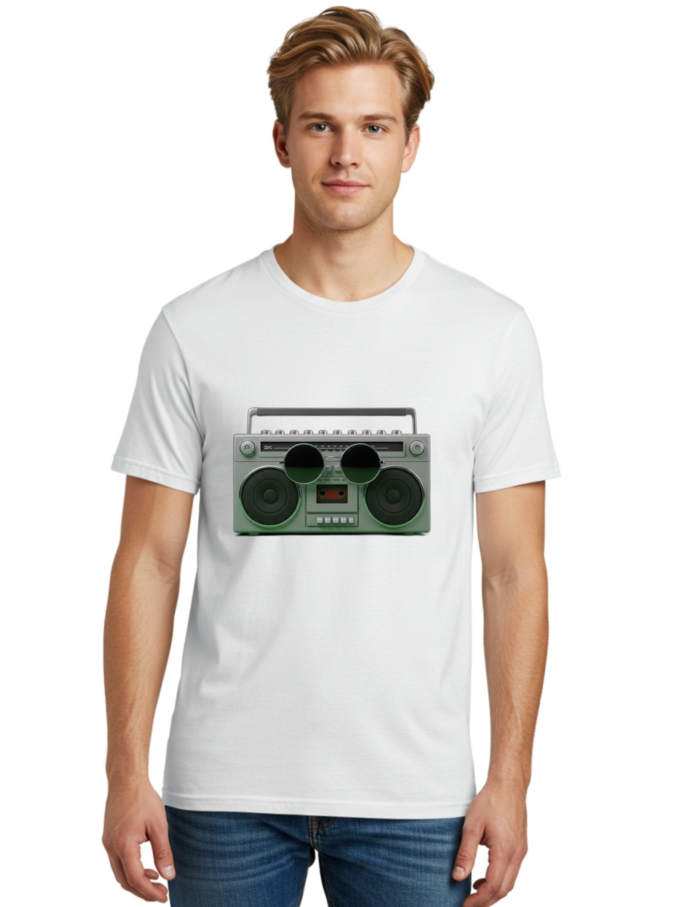 Boombox-3 Men'S Graphic Tee, 100% Cotton, Comfortable Casual Summer Wear, Machine Washable, Retro Boombox, Vintage Audio Equipment, Cassette Player, Portable Music, Nostalgic Technology, Retro Music Player, 80S Music Gear, Baa184 20