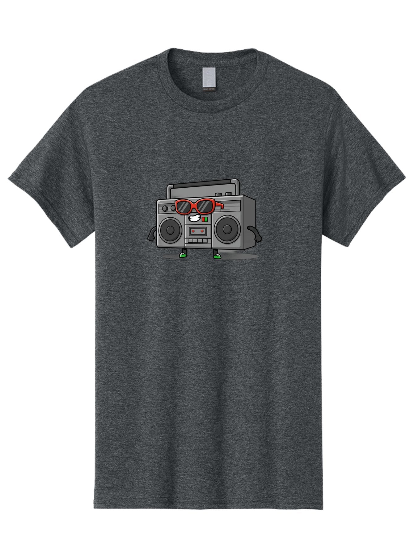 Boombox-6 Men'S Graphic Tee, 100% Cotton, Comfortable Casual Summer Wear, Machine Washable, Cartoon Boombox, Sunglasses, Retro Style, Music Lover, Fun Character, Cassette Player, Animated Electronics, Nostalgic Vibe, Playful Design, Baa187