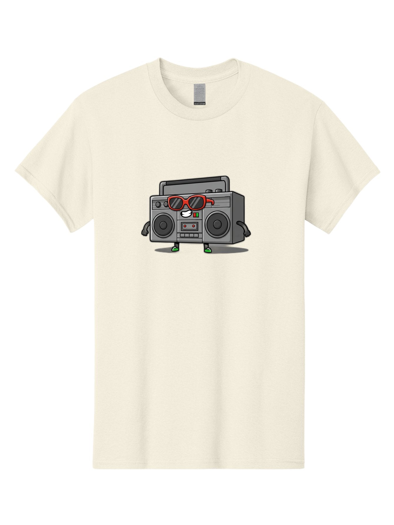 Boombox-6 Men'S Graphic Tee, 100% Cotton, Comfortable Casual Summer Wear, Machine Washable, Cartoon Boombox, Sunglasses, Retro Style, Music Lover, Fun Character, Cassette Player, Animated Electronics, Nostalgic Vibe, Playful Design, Baa187 13
