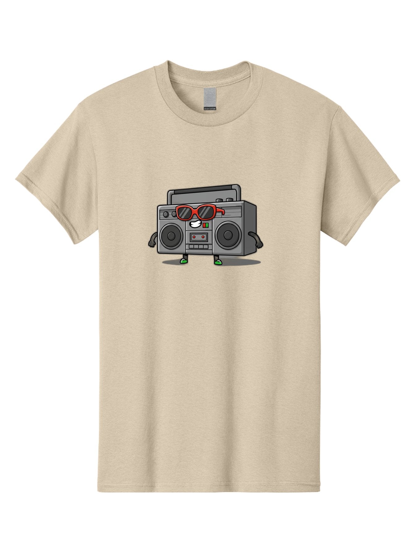 Boombox-6 Men'S Graphic Tee, 100% Cotton, Comfortable Casual Summer Wear, Machine Washable, Cartoon Boombox, Sunglasses, Retro Style, Music Lover, Fun Character, Cassette Player, Animated Electronics, Nostalgic Vibe, Playful Design, Baa187 10