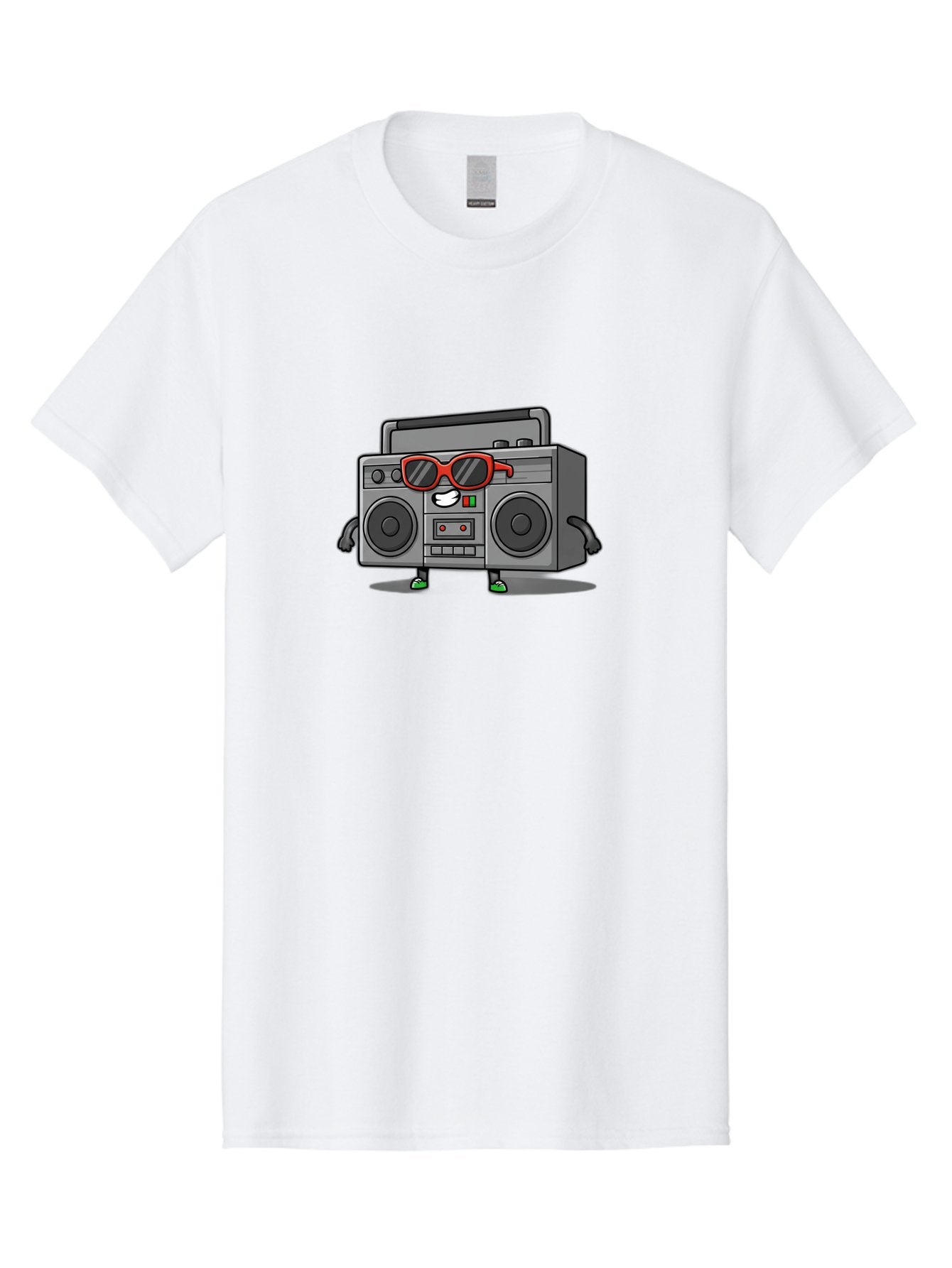 Boombox-6 Men'S Graphic Tee, 100% Cotton, Comfortable Casual Summer Wear, Machine Washable, Cartoon Boombox, Sunglasses, Retro Style, Music Lover, Fun Character, Cassette Player, Animated Electronics, Nostalgic Vibe, Playful Design, Baa187 4