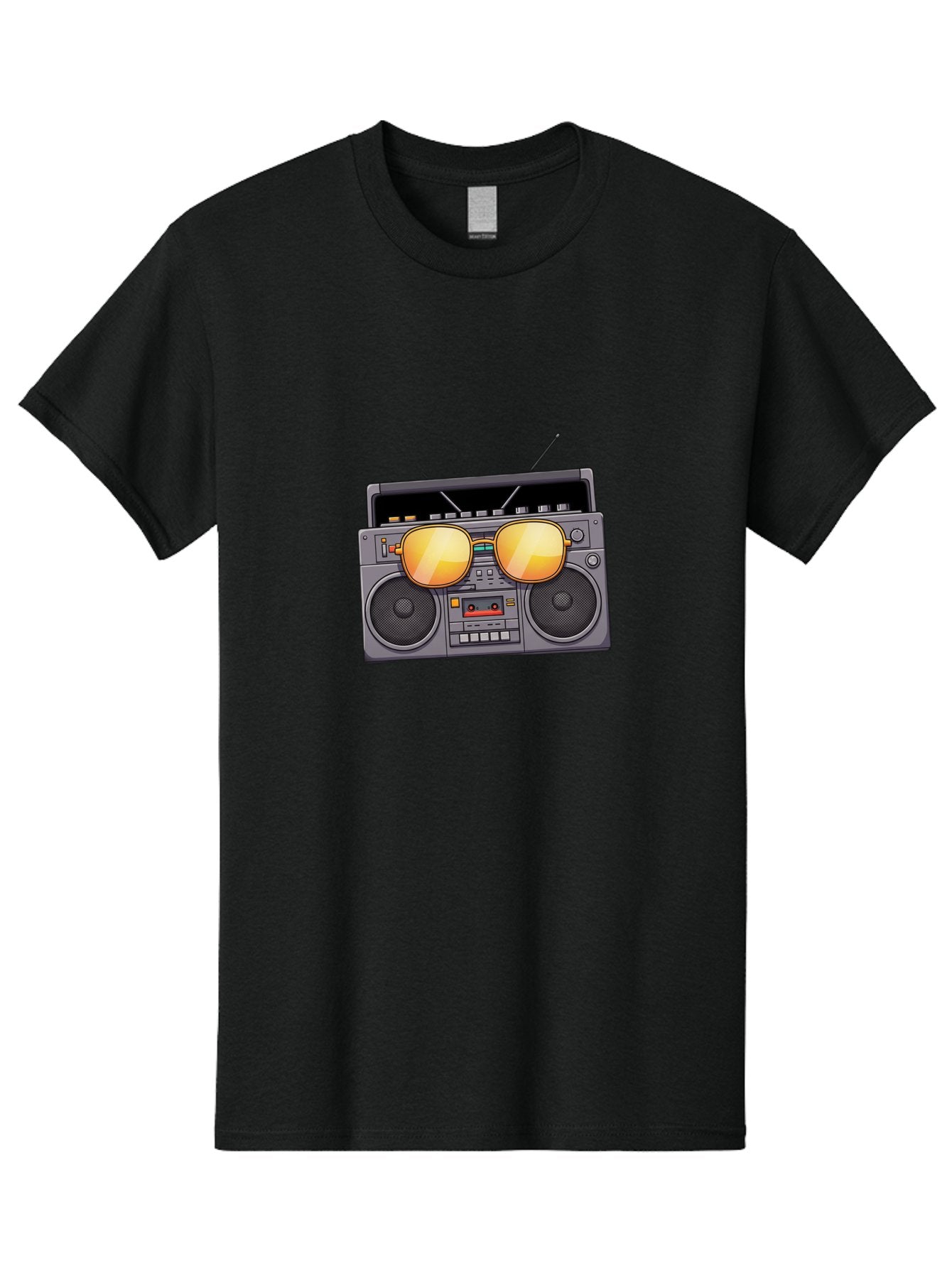 Boombox-Sunglasses Men'S Graphic Tee, 100% Cotton, Comfortable Casual Summer Wear, Machine Washable, Retro Boombox, Vintage Style, Sunglasses, Cassette Player, Old School Music, Nostalgic Vibe, Cool Accessories, Funky Graphics Baa193 6