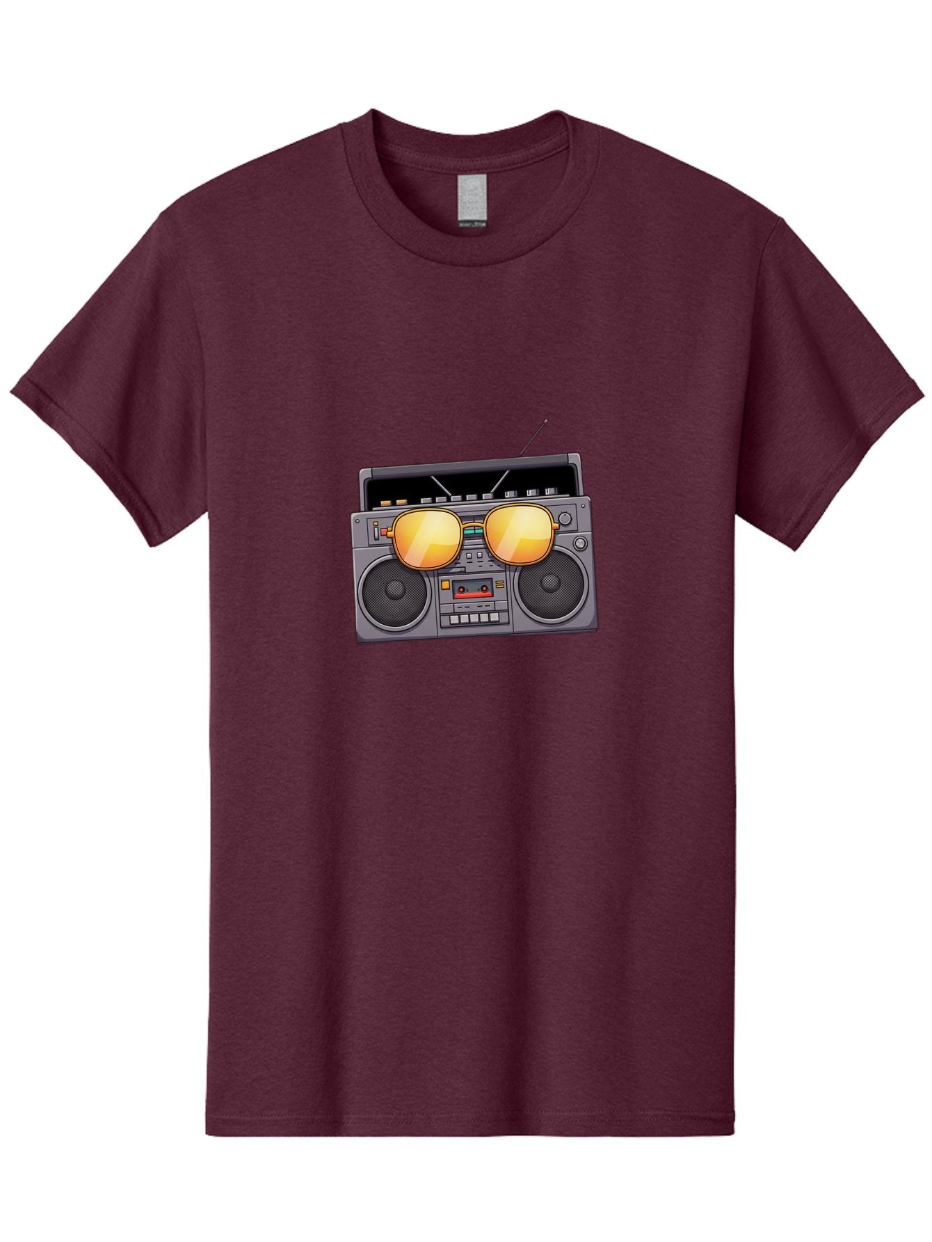 Boombox-Sunglasses Men'S Graphic Tee, 100% Cotton, Comfortable Casual Summer Wear, Machine Washable, Retro Boombox, Vintage Style, Sunglasses, Cassette Player, Old School Music, Nostalgic Vibe, Cool Accessories, Funky Graphics Baa193 5