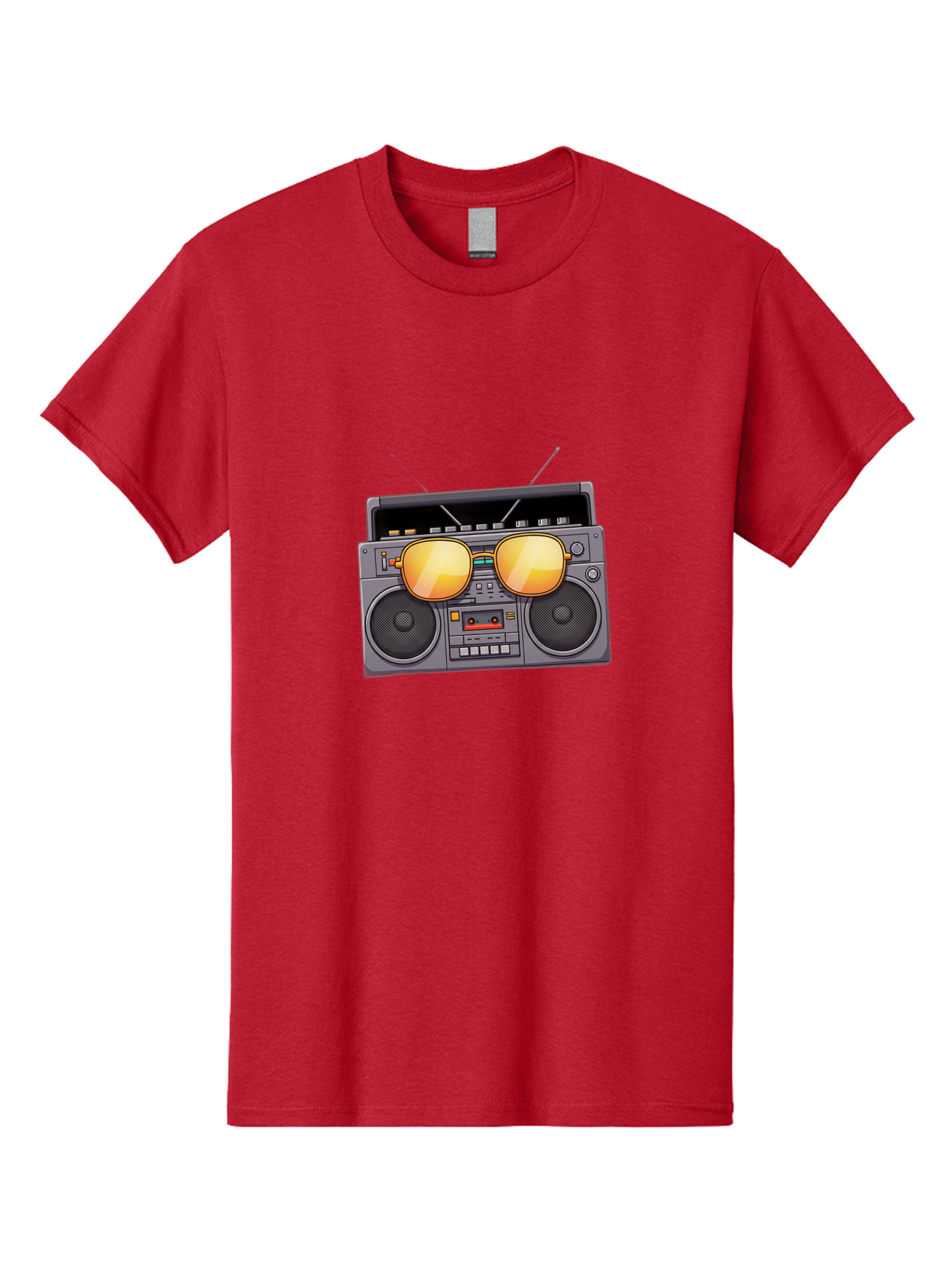 Boombox-Sunglasses Men'S Graphic Tee, 100% Cotton, Comfortable Casual Summer Wear, Machine Washable, Retro Boombox, Vintage Style, Sunglasses, Cassette Player, Old School Music, Nostalgic Vibe, Cool Accessories, Funky Graphics Baa193 5
