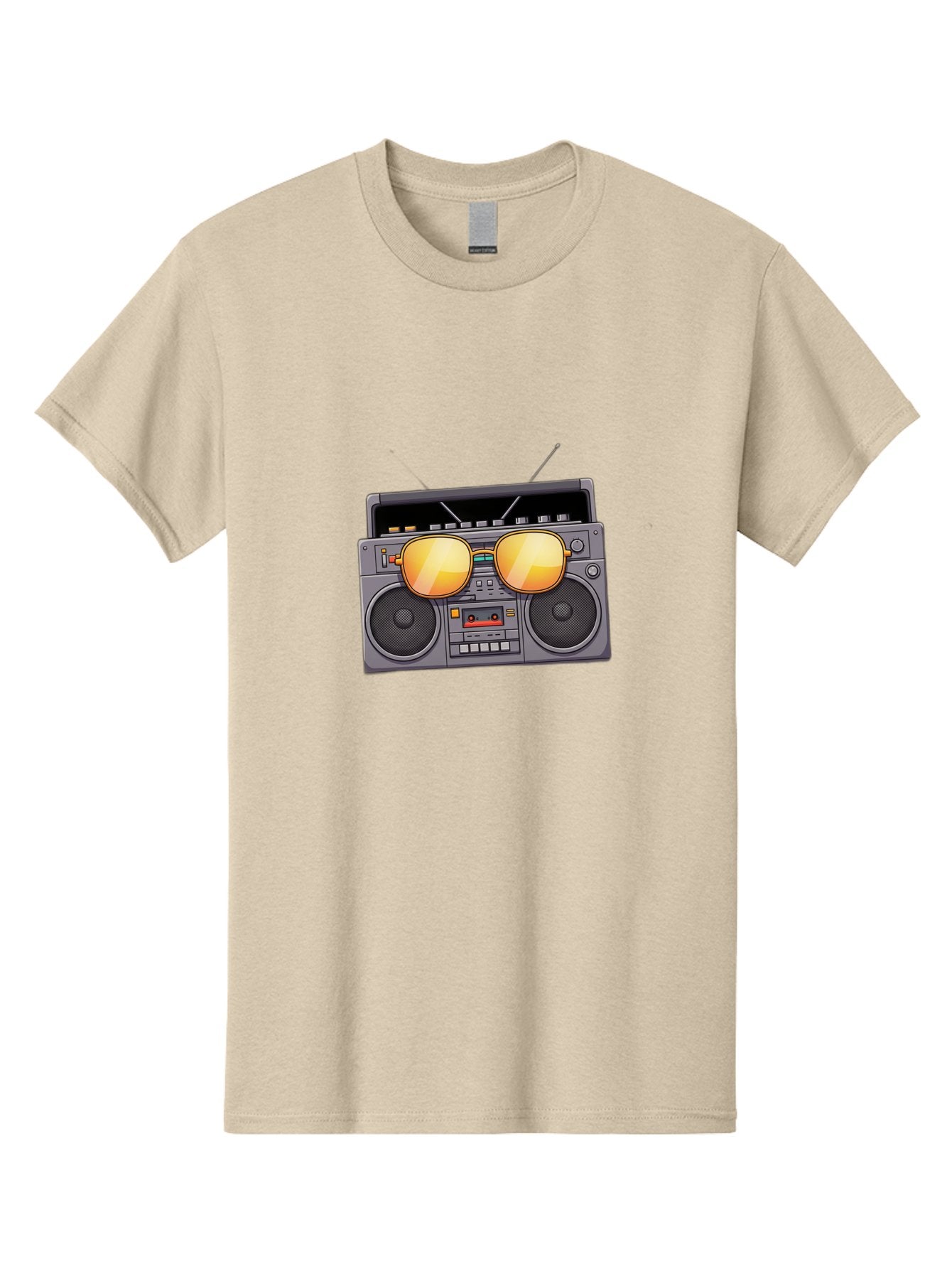 Boombox-Sunglasses Men'S Graphic Tee, 100% Cotton, Comfortable Casual Summer Wear, Machine Washable, Retro Boombox, Vintage Style, Sunglasses, Cassette Player, Old School Music, Nostalgic Vibe, Cool Accessories, Funky Graphics Baa193 10