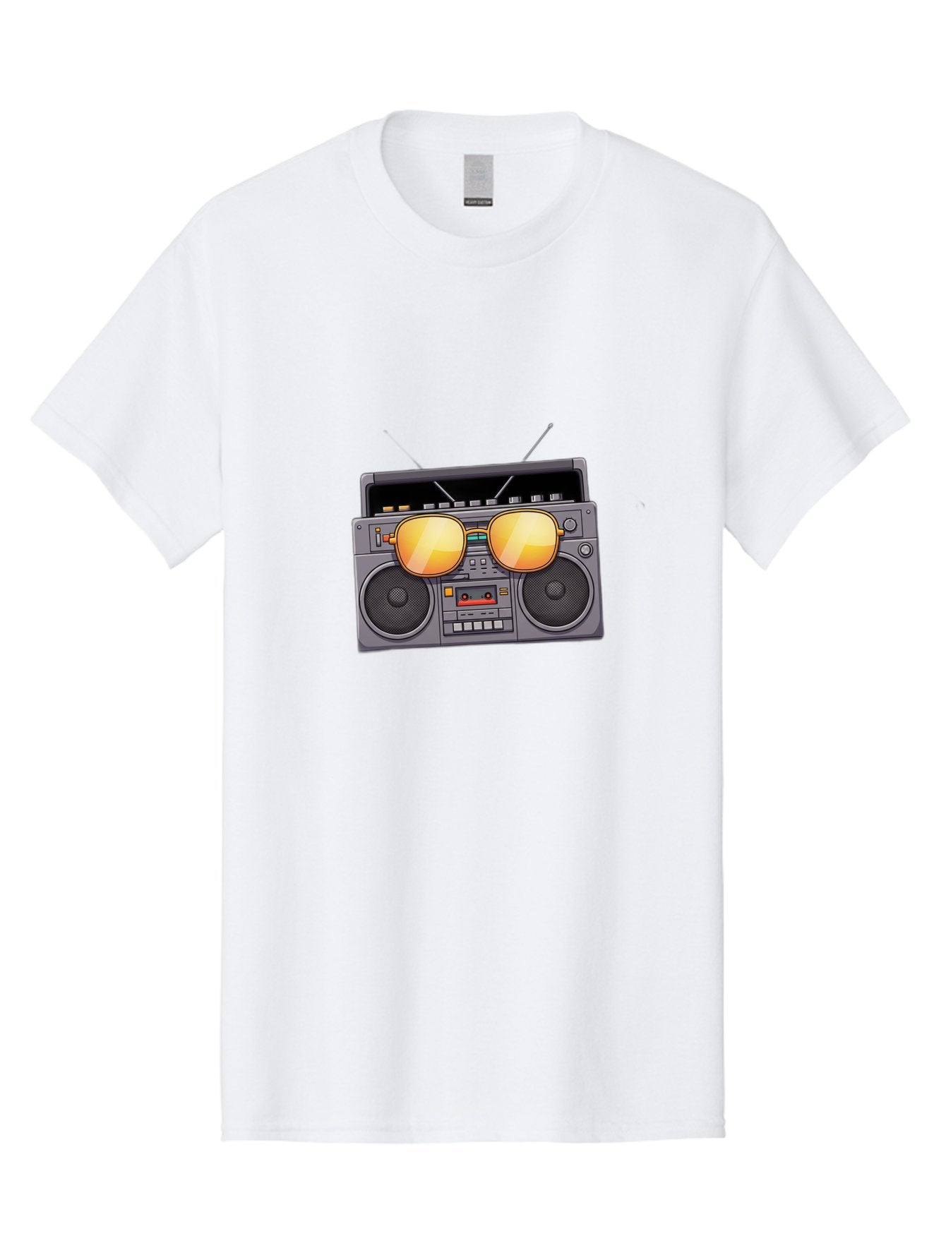 Boombox-Sunglasses Men'S Graphic Tee, 100% Cotton, Comfortable Casual Summer Wear, Machine Washable, Retro Boombox, Vintage Style, Sunglasses, Cassette Player, Old School Music, Nostalgic Vibe, Cool Accessories, Funky Graphics Baa193 14