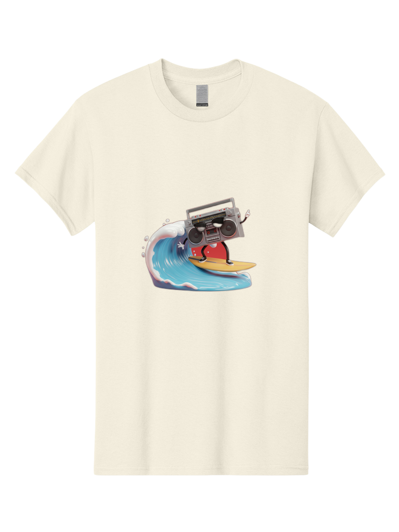 Boombox-Surfing-Wave Men'S Graphic Tee, 100% Cotton, Comfortable Casual Summer Wear, Machine Washable, Boomer Boombox Surfing, Retro Boombox, Surfing Wave, Beach Vibes, Retro Radio, Fun Summer Activity, Cool Surfboard, Radical Wave, Baa194 13