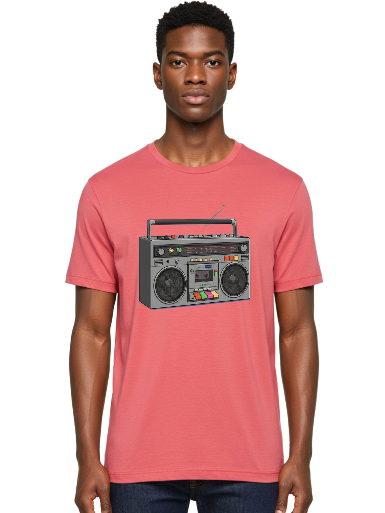 Boombox Men'S Graphic Tee, 100% Cotton, Comfortable Casual Summer Wear, Machine Washable, Vintage Boombox, Retro Radio, Cassette Player, Music On The Go, Portable Speaker, Nostalgic Electronics, 80S Technology, Classic Design Baa196 25