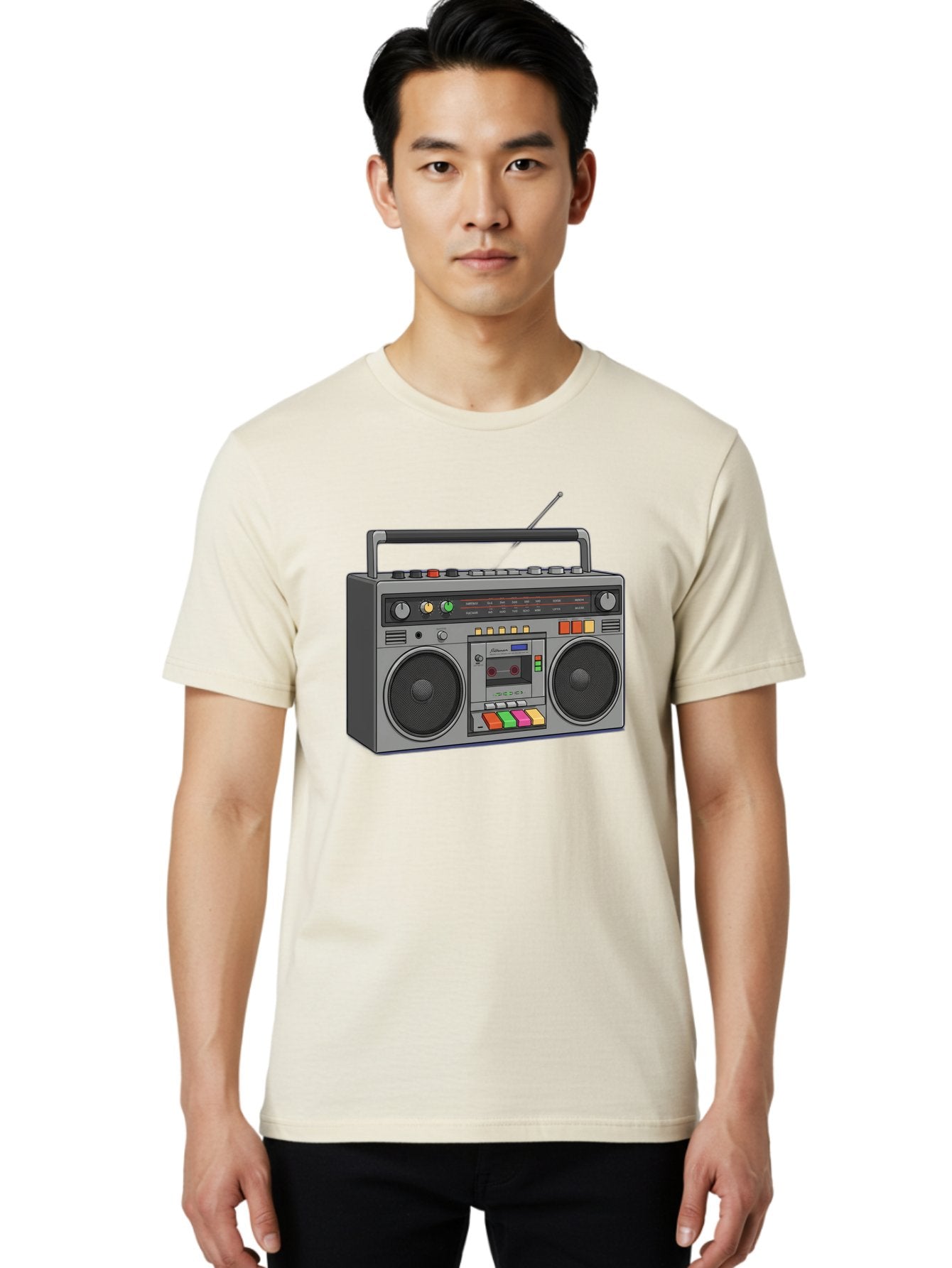 Boombox Men'S Graphic Tee, 100% Cotton, Comfortable Casual Summer Wear, Machine Washable, Vintage Boombox, Retro Radio, Cassette Player, Music On The Go, Portable Speaker, Nostalgic Electronics, 80S Technology, Classic Design Baa196 27