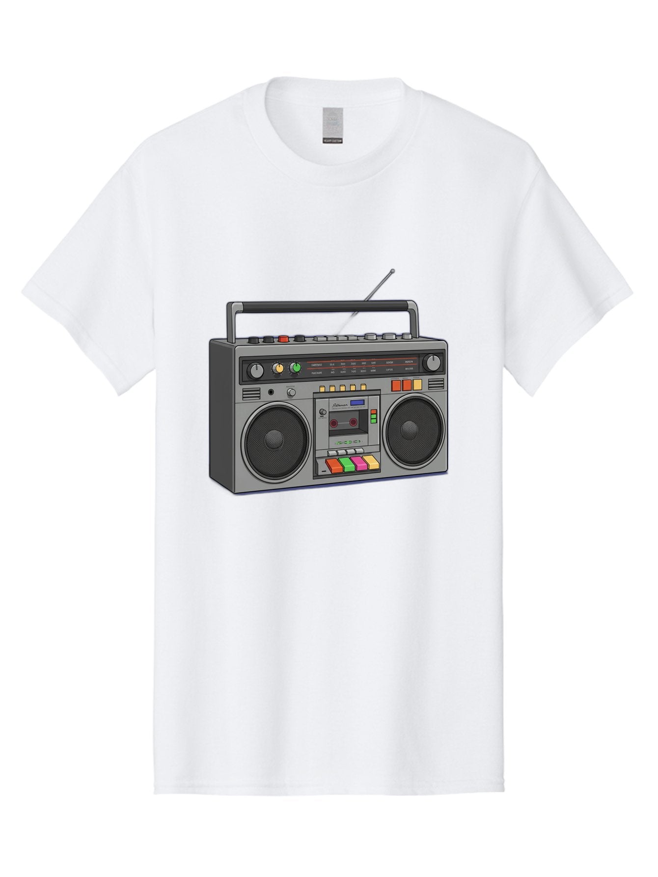 Boombox Men'S Graphic Tee, 100% Cotton, Comfortable Casual Summer Wear, Machine Washable, Vintage Boombox, Retro Radio, Cassette Player, Music On The Go, Portable Speaker, Nostalgic Electronics, 80S Technology, Classic Design Baa196 3