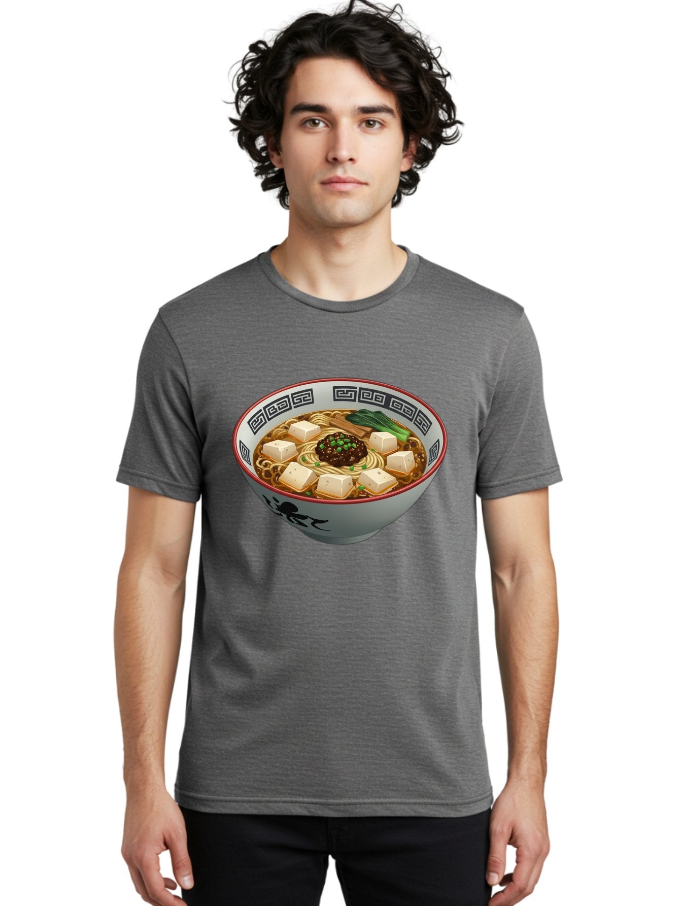 Bowl-Of-Ramen-2 Men'S Graphic Tee, 100% Cotton, Comfortable Casual Summer Wear, Machine Washable, Ramen Noodles, Noodle Soup, Japanese Cuisine, Tofu, Bok Choy, Savory Broth, Asian-Inspired, Delicious Meal, Comforting Food, Hot Soup, Baa198 30