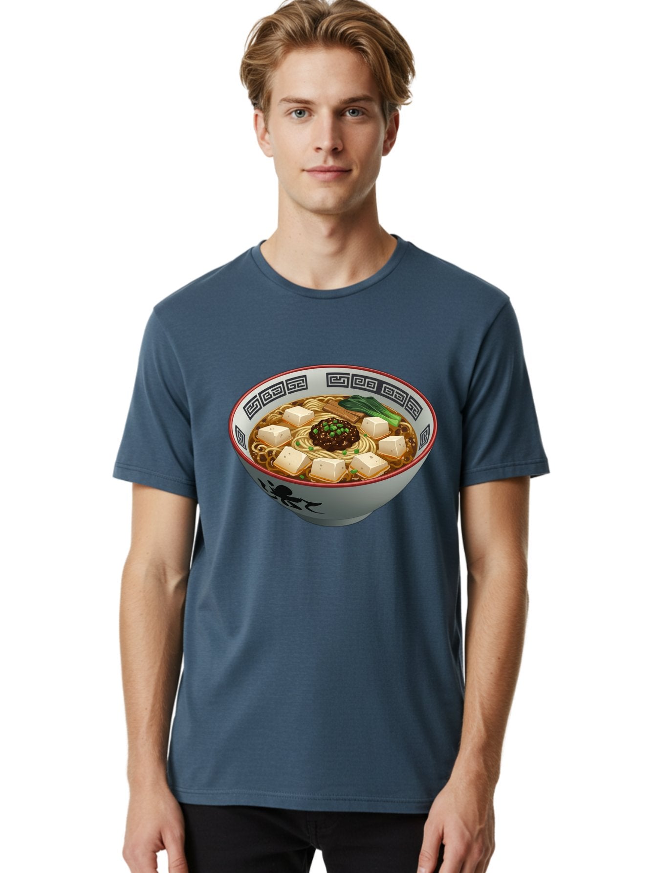 Bowl-Of-Ramen-2 Men'S Graphic Tee, 100% Cotton, Comfortable Casual Summer Wear, Machine Washable, Ramen Noodles, Noodle Soup, Japanese Cuisine, Tofu, Bok Choy, Savory Broth, Asian-Inspired, Delicious Meal, Comforting Food, Hot Soup, Baa198 23