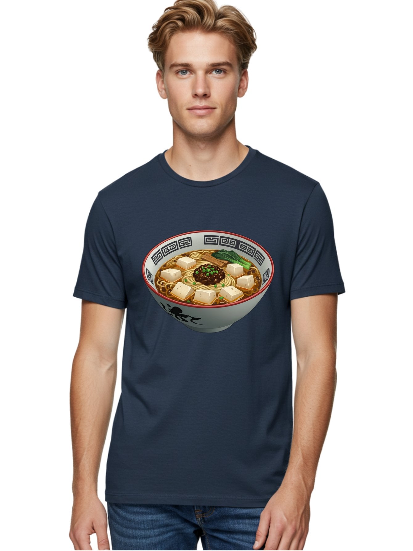 Bowl-Of-Ramen-2 Men'S Graphic Tee, 100% Cotton, Comfortable Casual Summer Wear, Machine Washable, Ramen Noodles, Noodle Soup, Japanese Cuisine, Tofu, Bok Choy, Savory Broth, Asian-Inspired, Delicious Meal, Comforting Food, Hot Soup, Baa198 17