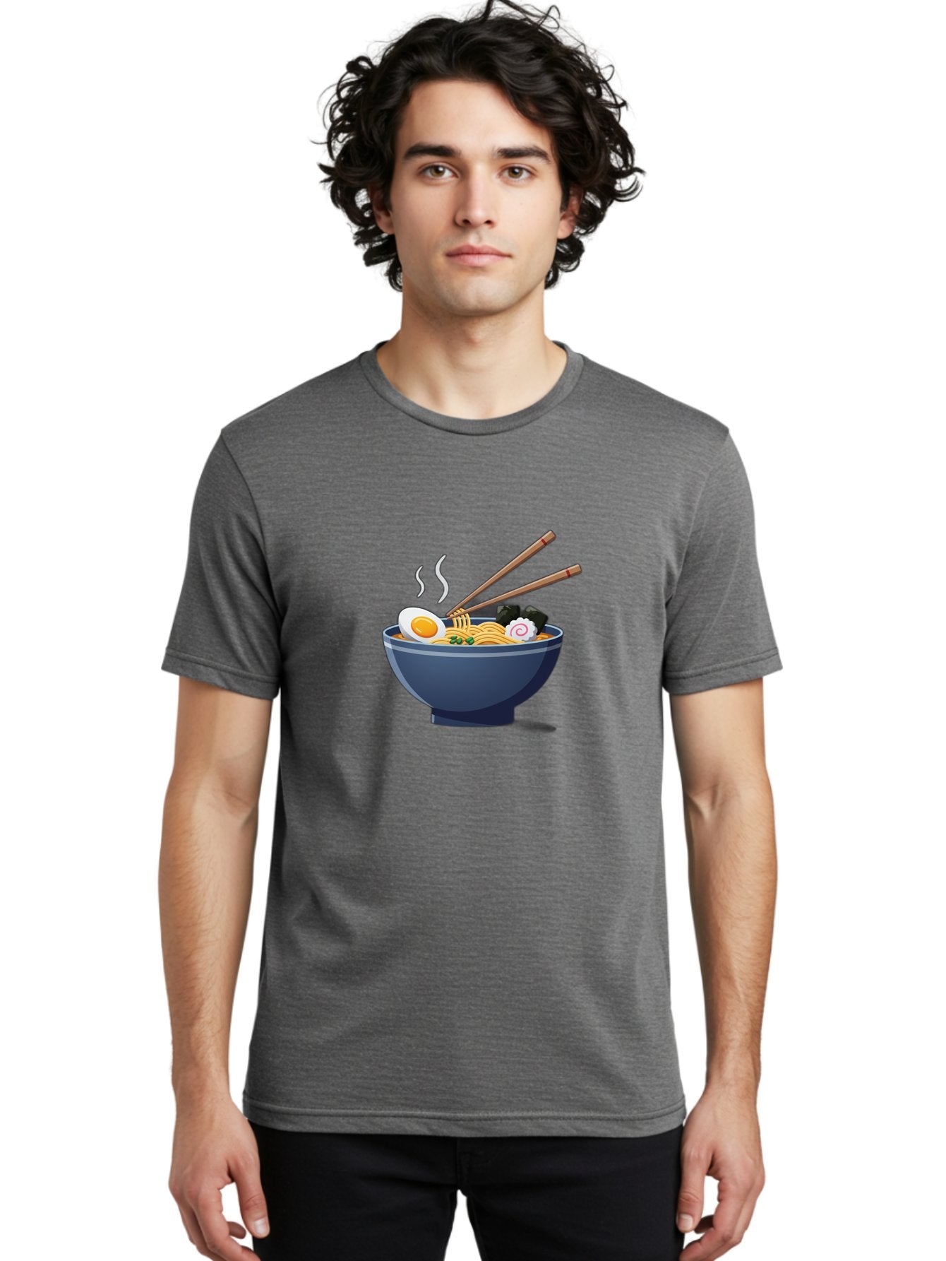 Bowl-Of-Ramen-Noodles Men'S Graphic Tee, 100% Cotton, Comfortable Casual Summer Wear, Machine Washable, Steaming Hot Ramen, Japanese Cuisine, Boiled Egg, Green Onions, Black Mushrooms, Wooden Chopsticks, Savory Flavors, Comfort Food, Baa199 21
