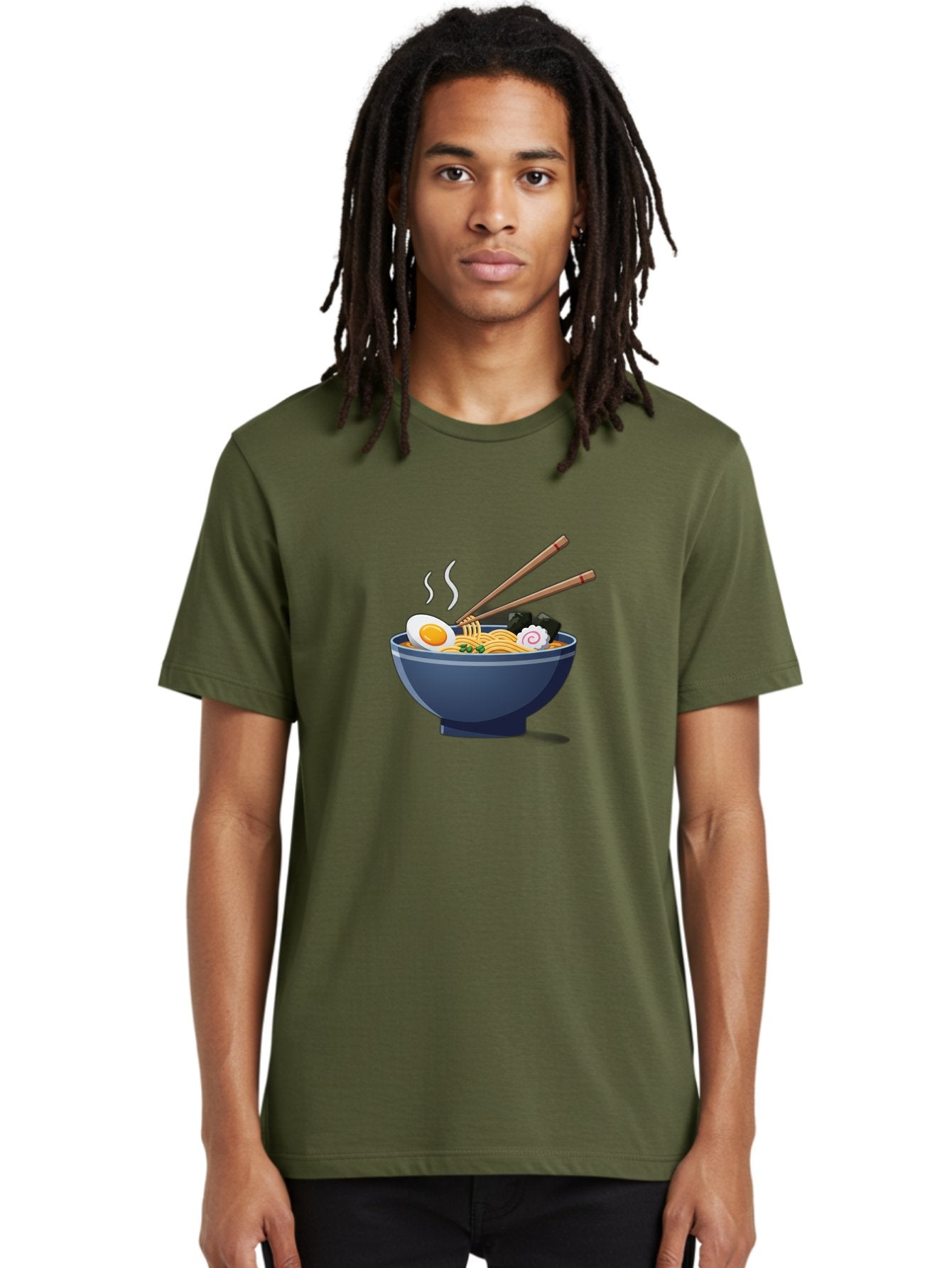 Bowl-Of-Ramen-Noodles Men'S Graphic Tee, 100% Cotton, Comfortable Casual Summer Wear, Machine Washable, Steaming Hot Ramen, Japanese Cuisine, Boiled Egg, Green Onions, Black Mushrooms, Wooden Chopsticks, Savory Flavors, Comfort Food, Baa199 30