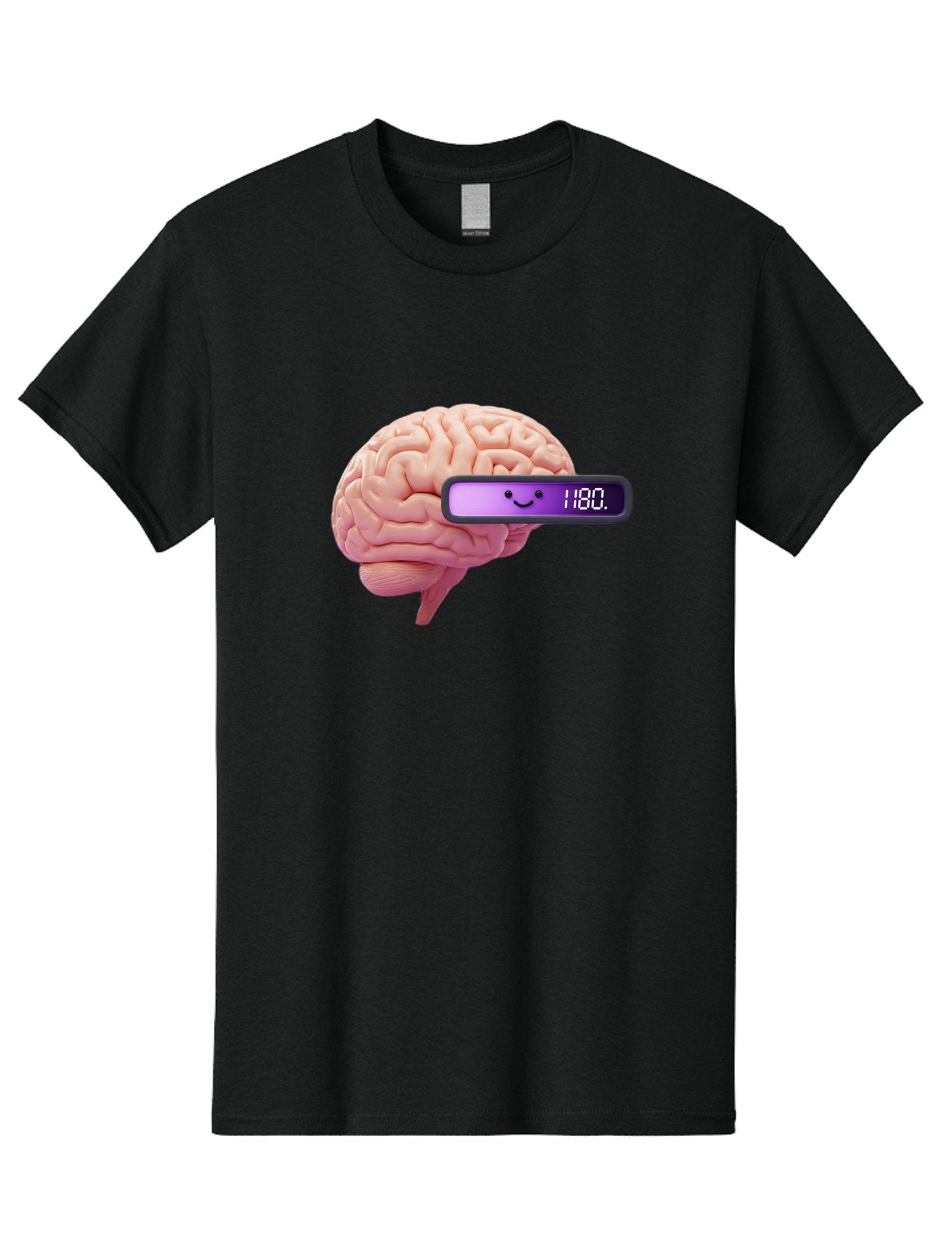 Brain-180 Men'S Graphic Tee, 100% Cotton, Comfortable Casual Summer Wear, Machine Washable, Human Brain, Brain Health, Mental Wellness, Mood Score, Happy Face, Score 180, Emotional Intelligence, Mental State Baa201 3